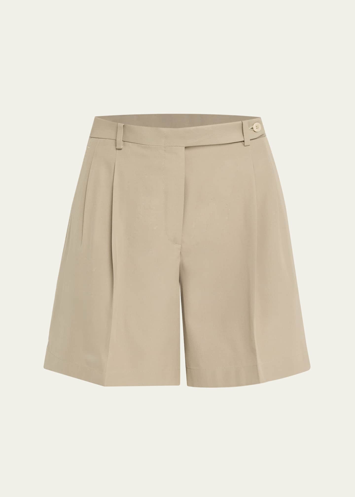 Brioni Pintuck Gabardine Silk Shorts Image 1 of 5