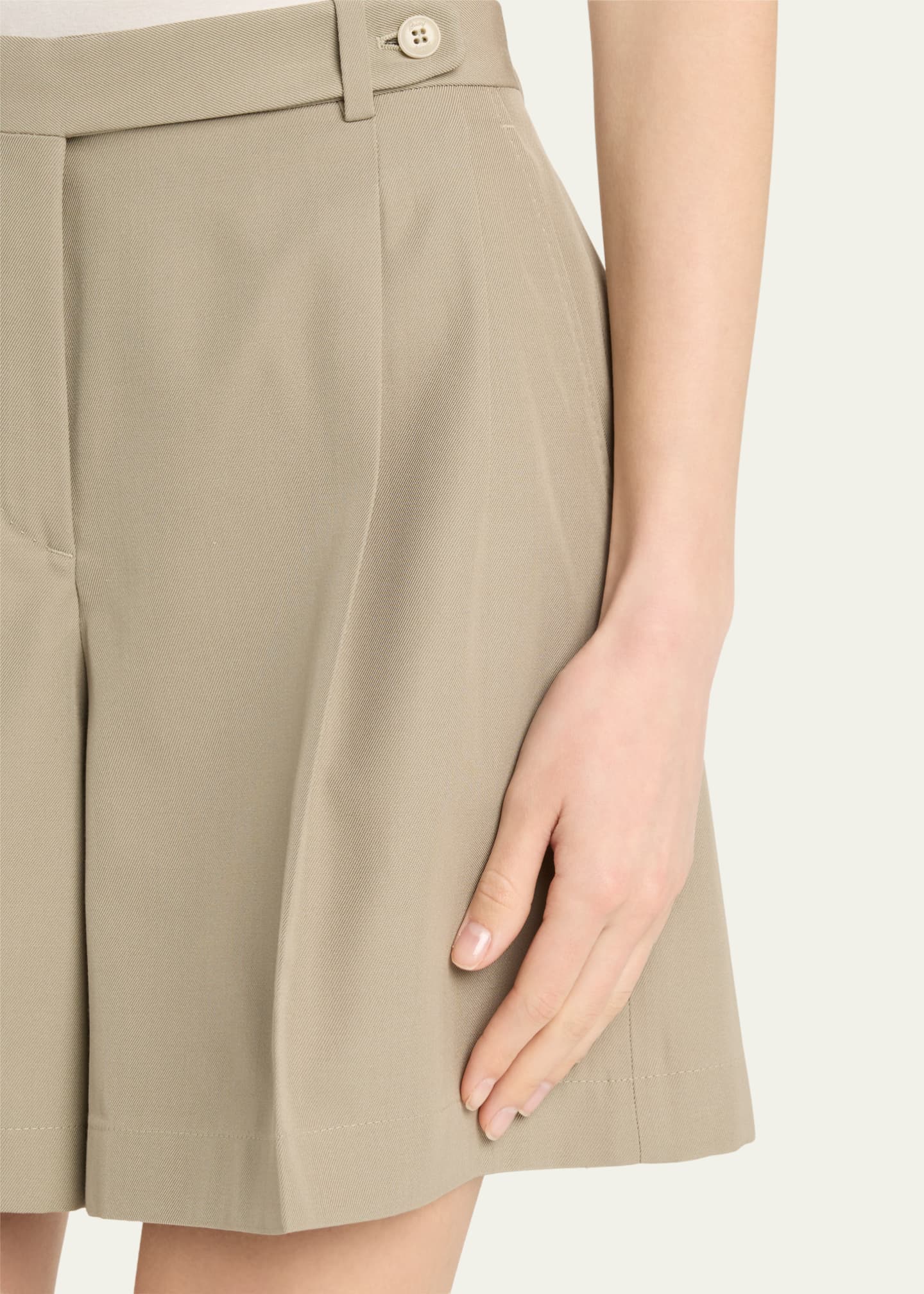 Brioni Pintuck Gabardine Silk Shorts Image 5 of 5