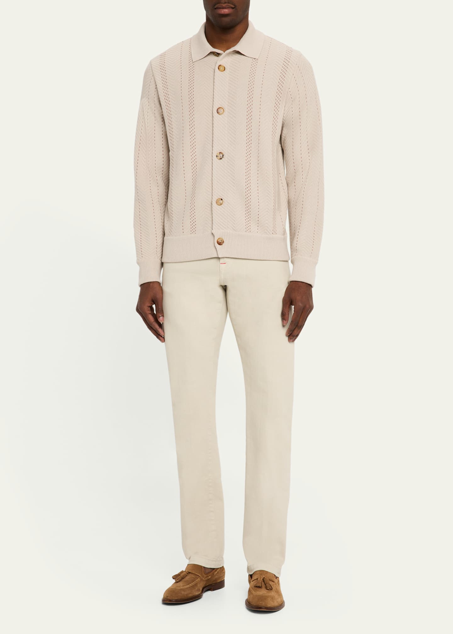 Baldassari Men's Silk and Cashmere Stitch Blouson Image 2 of 5
