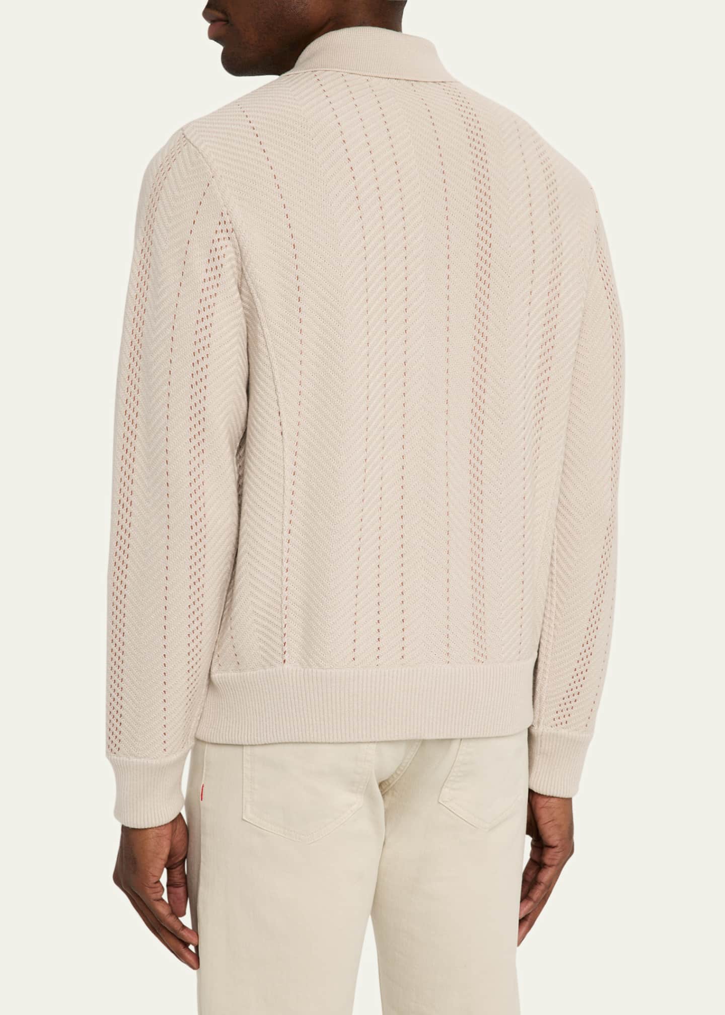 Baldassari Men's Silk and Cashmere Stitch Blouson Image 3 of 5