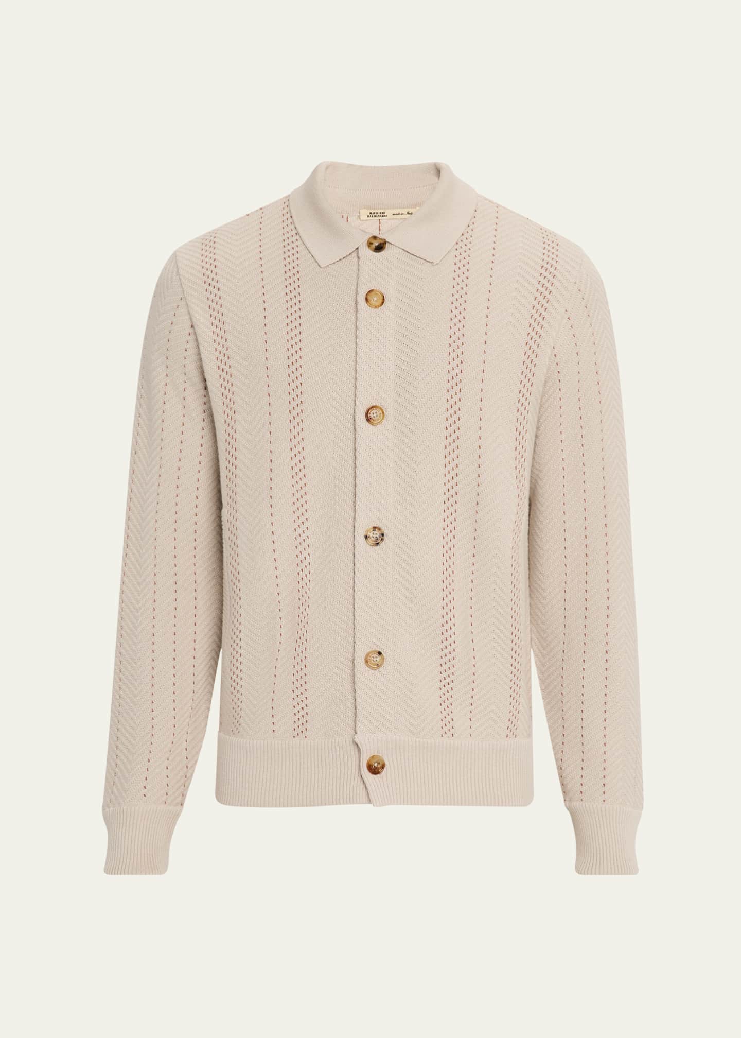 Baldassari Men's Silk and Cashmere Stitch Blouson Image 1 of 5