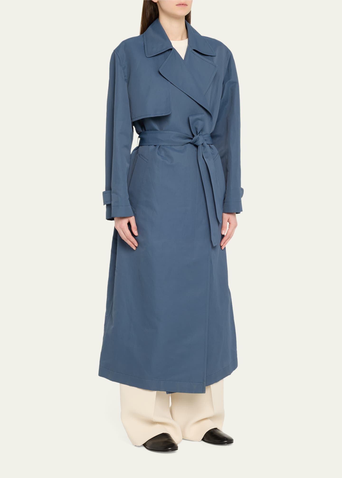 Brioni Belted Techno Silk Trench Coat Image 4 of 5