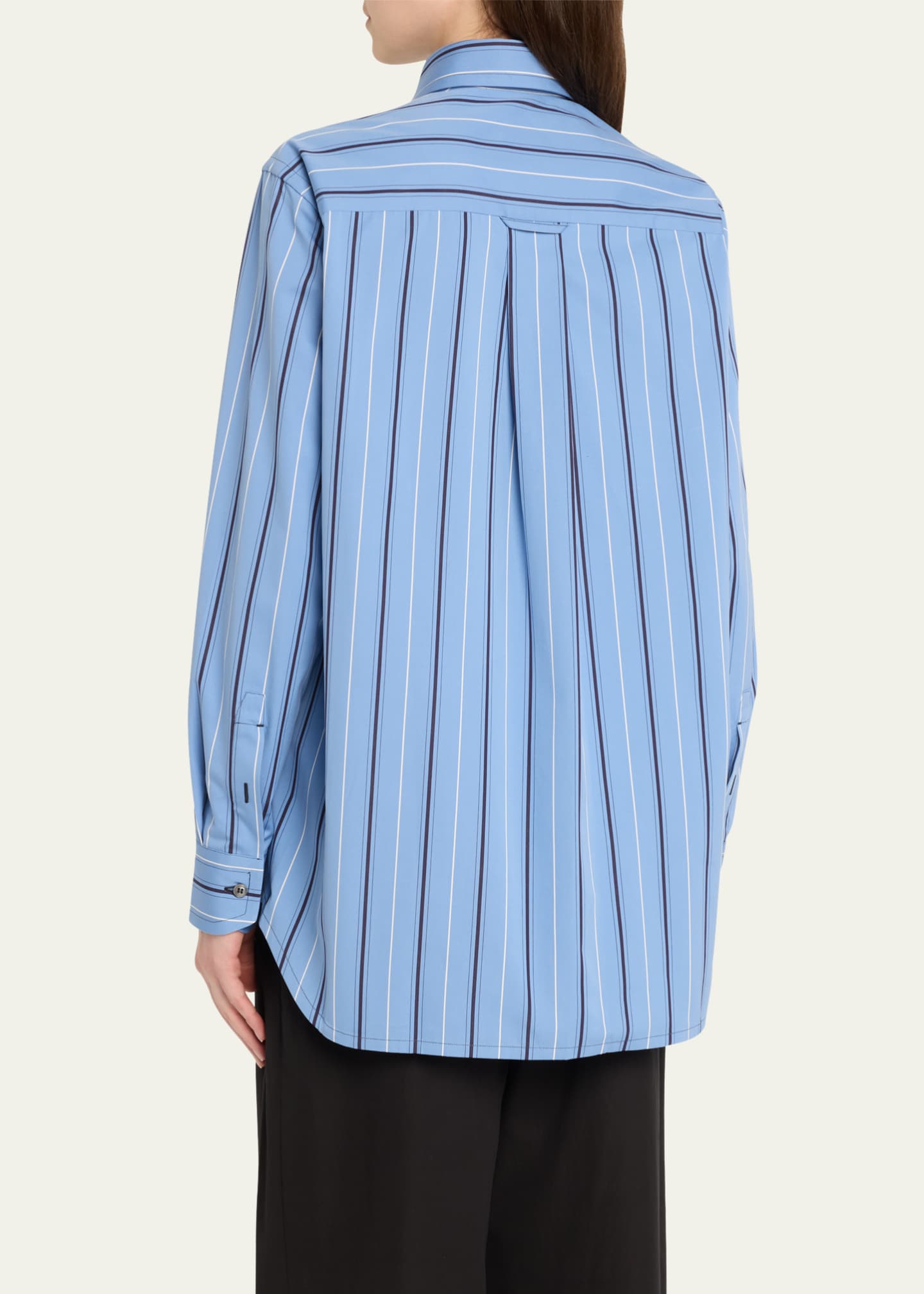 Brioni Stripe Button Down Cotton Twill Shirt Image 3 of 5