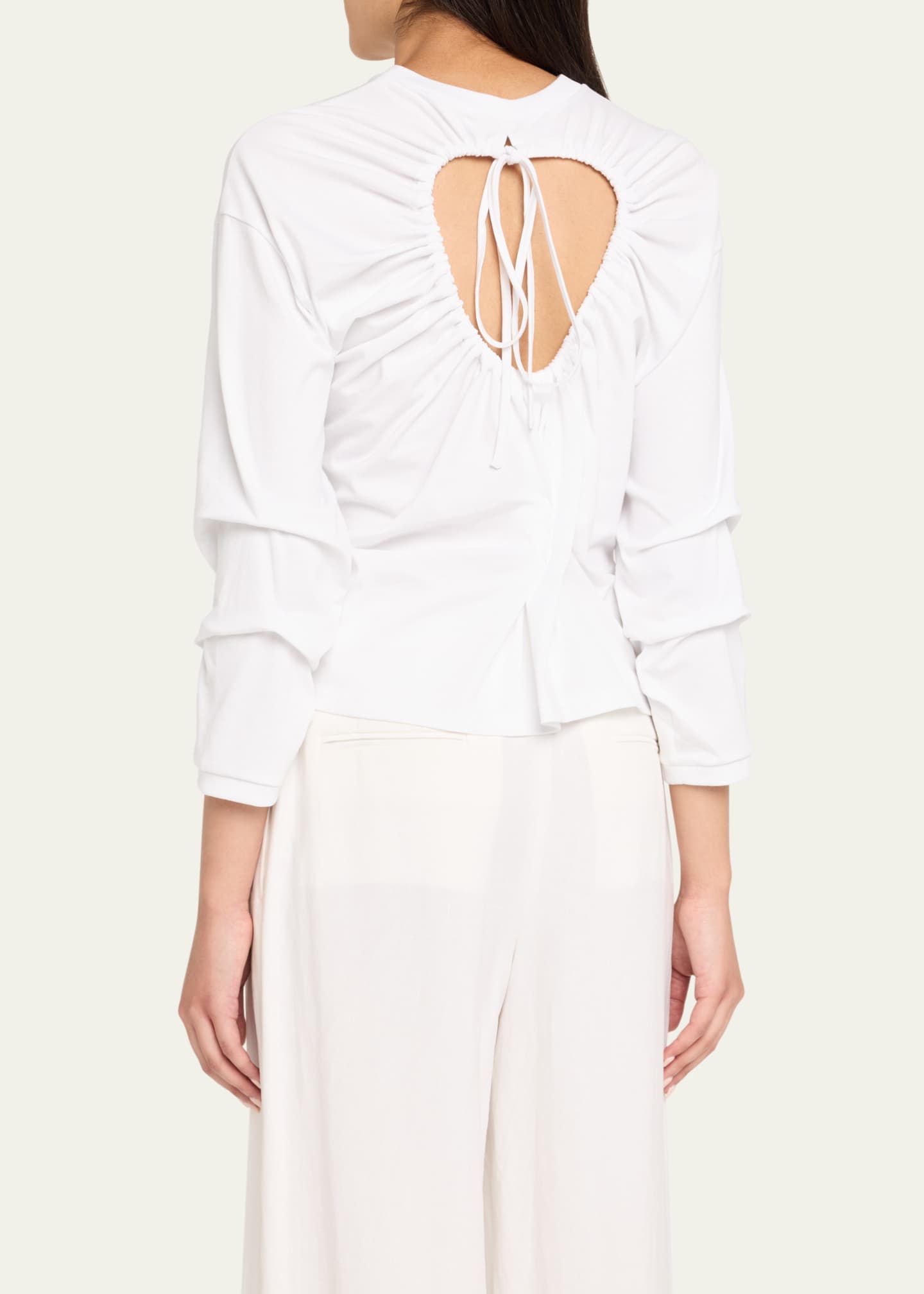 Long-Sleeve Knotted Jersey Top
