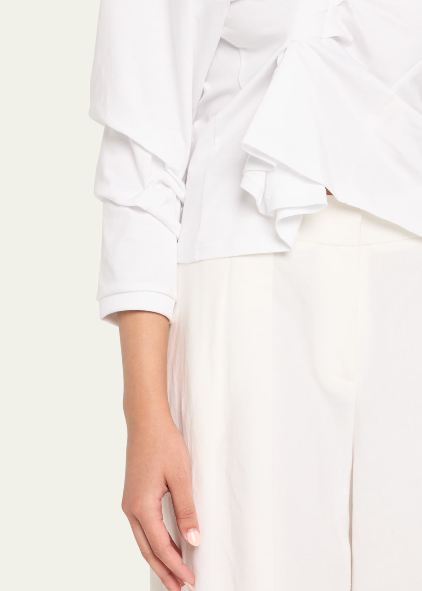 Long-Sleeve Knotted Jersey Top