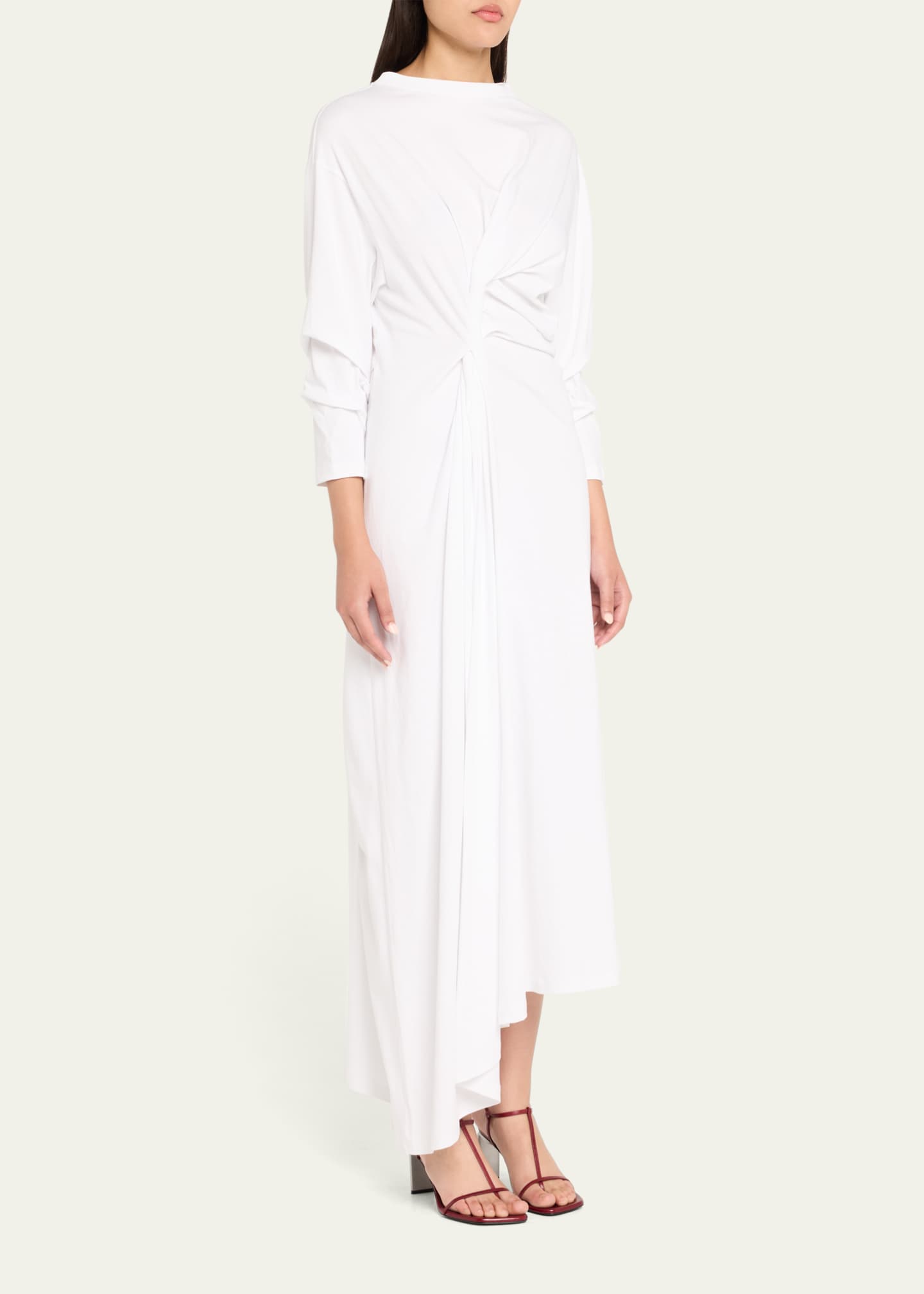 A.W.A.K.E. MODE Knotted Jersey Maxi Dress Image 3 of 4