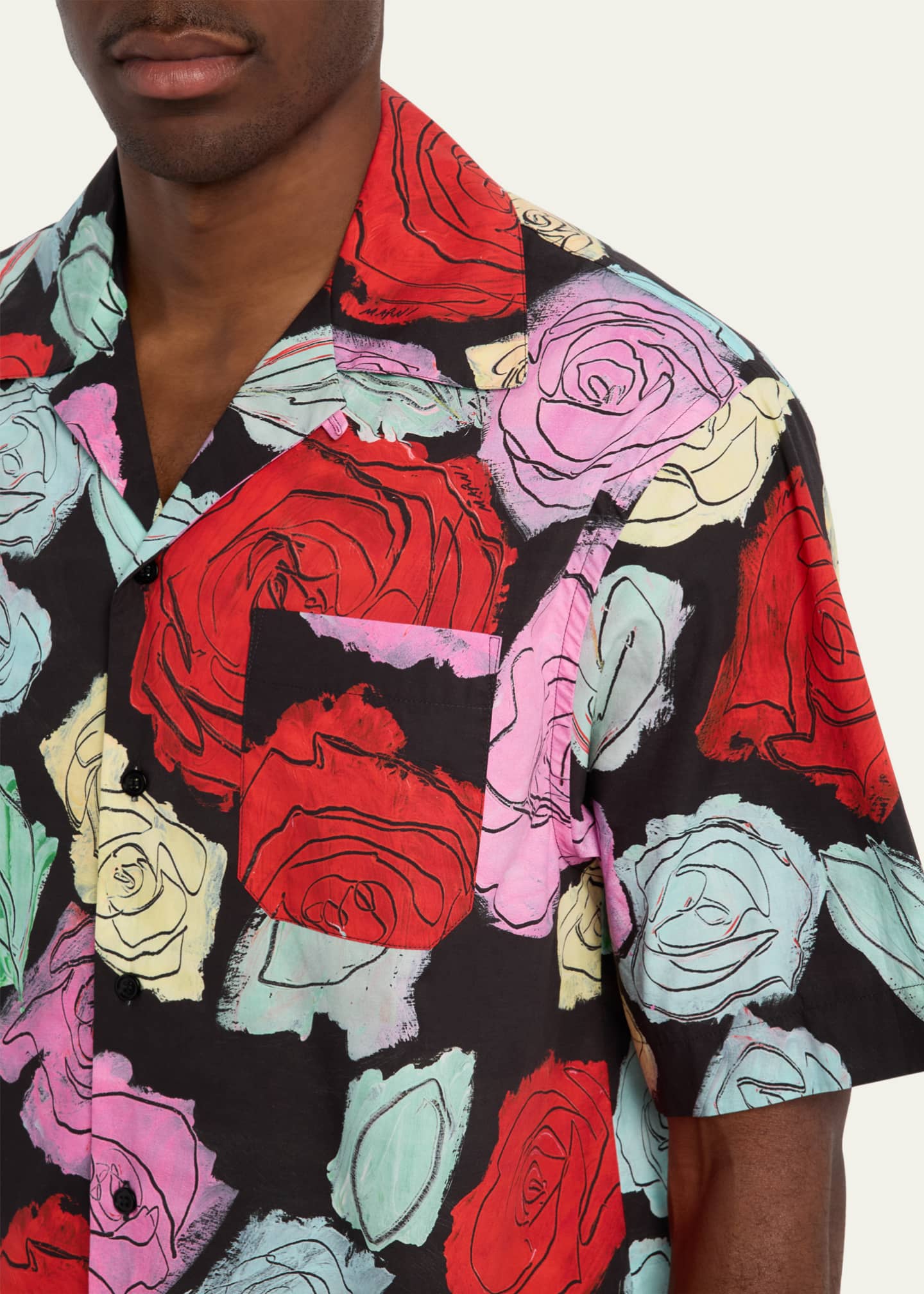 Marni Men's Medium Roses Camp Shirt Image 5 of 5