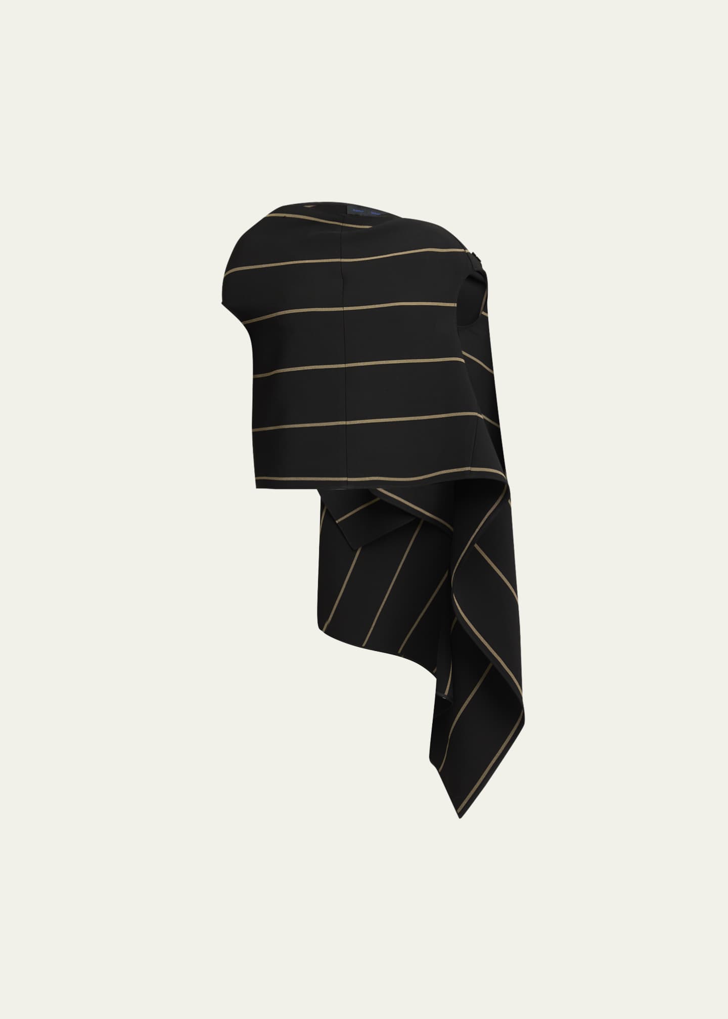 Proenza Schouler Sutton Striped Drape Bi-Stretch Viscose Top Image 1 of 5