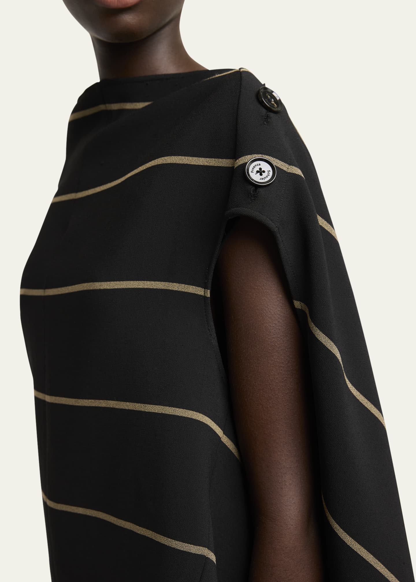 Proenza Schouler Sutton Striped Drape Bi-Stretch Viscose Top Image 5 of 5