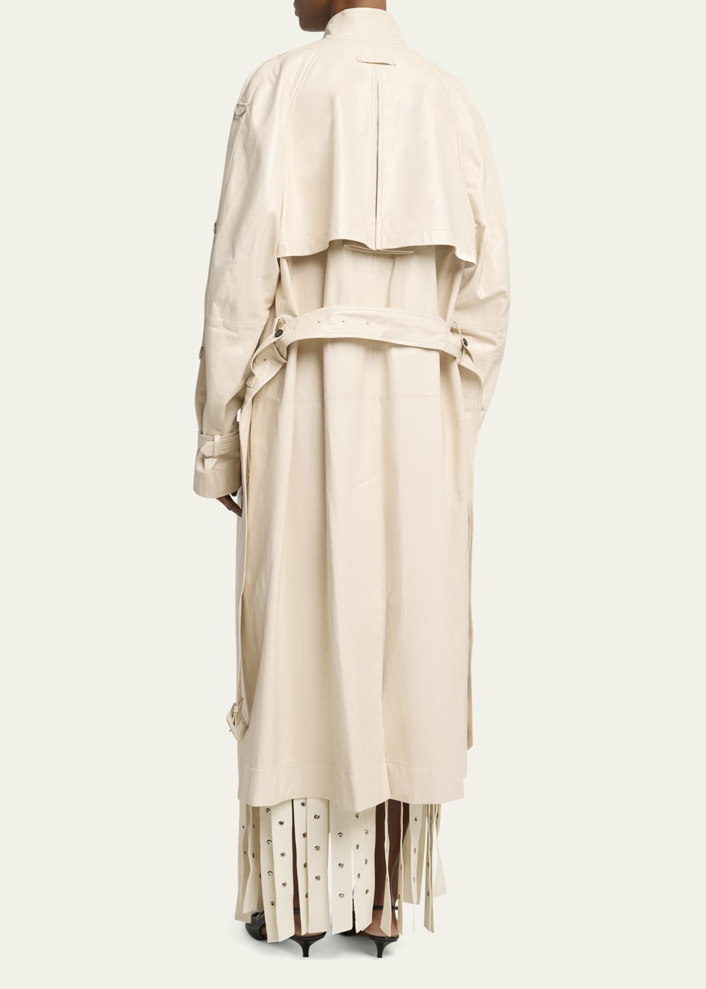 Proenza Schouler Sabina Lacquered Leather Wrap Trench Coat Image 3 of 5