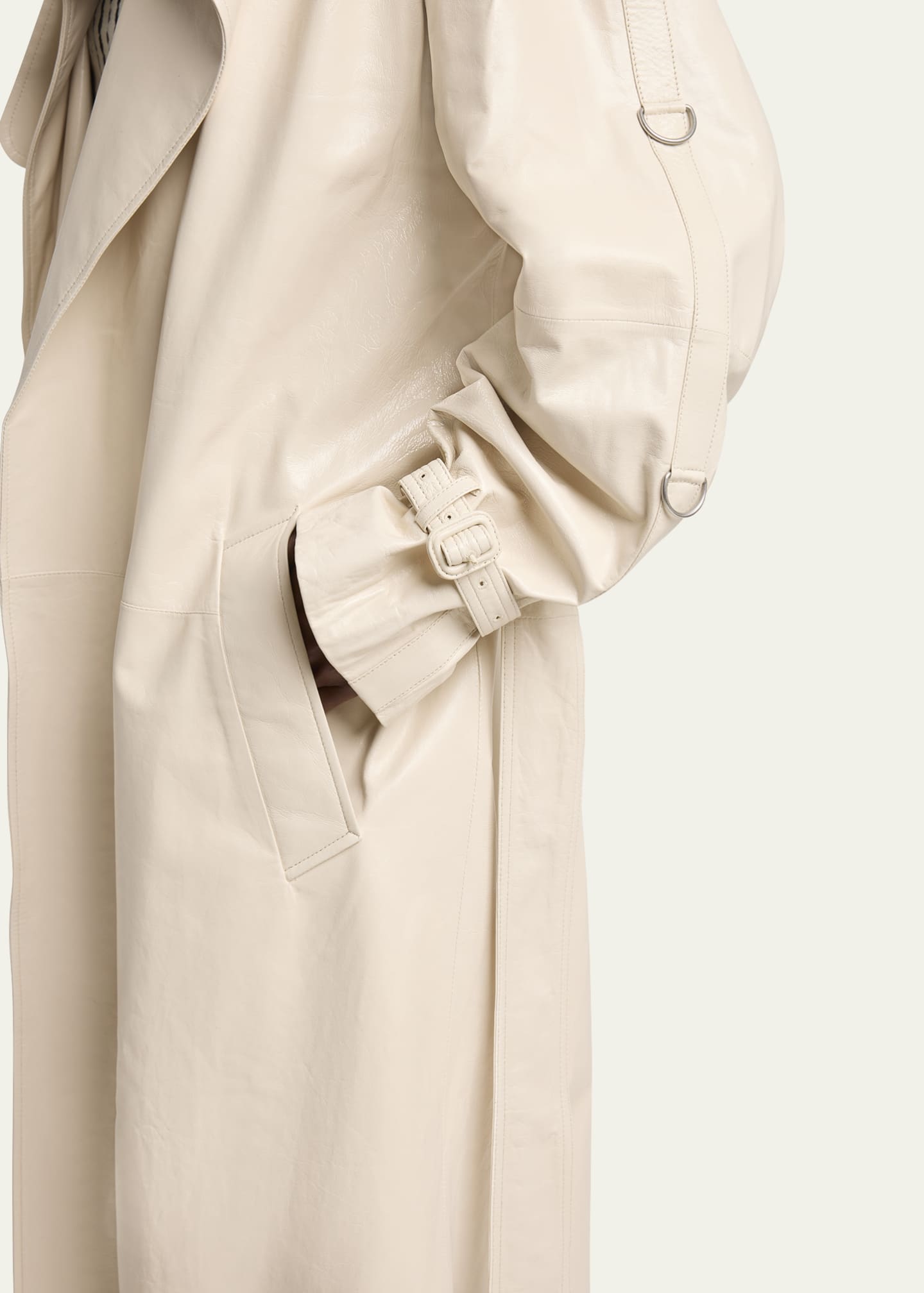 Proenza Schouler Sabina Lacquered Leather Wrap Trench Coat Image 5 of 5