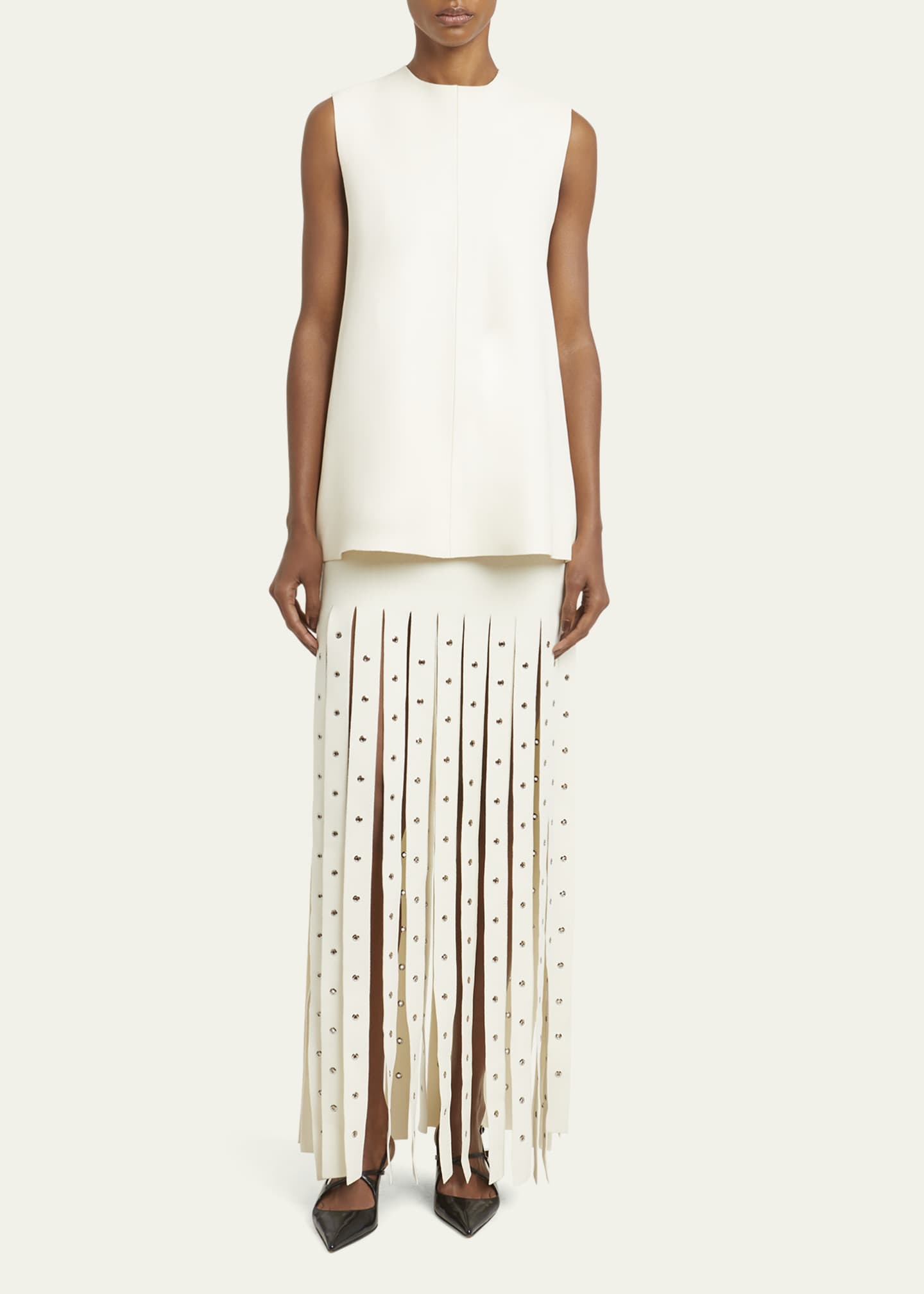 Proenza Schouler Effe Paneled Compact Viscose Knit Skirt Image 2 of 5