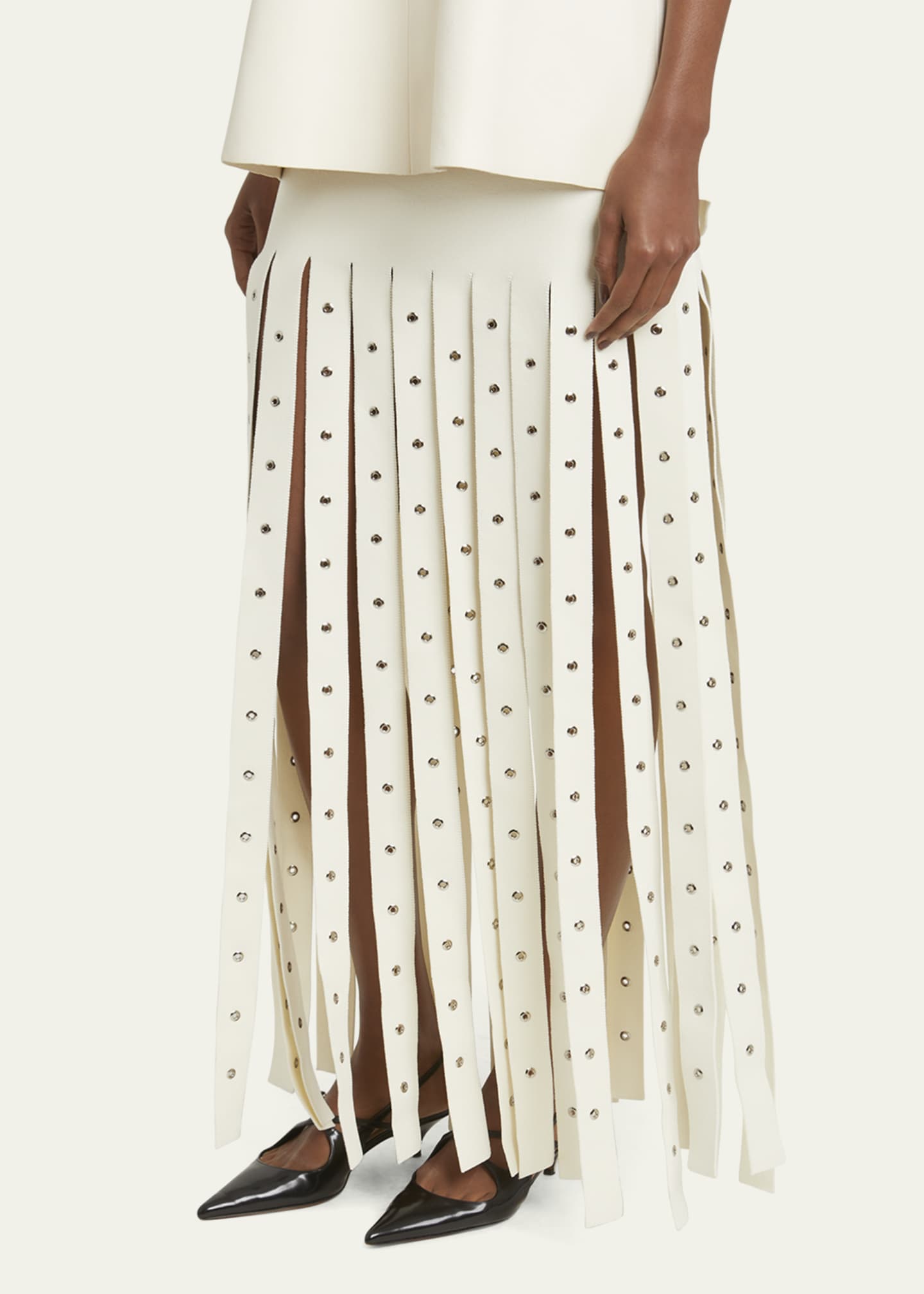 Proenza Schouler Effe Paneled Compact Viscose Knit Skirt Image 4 of 5
