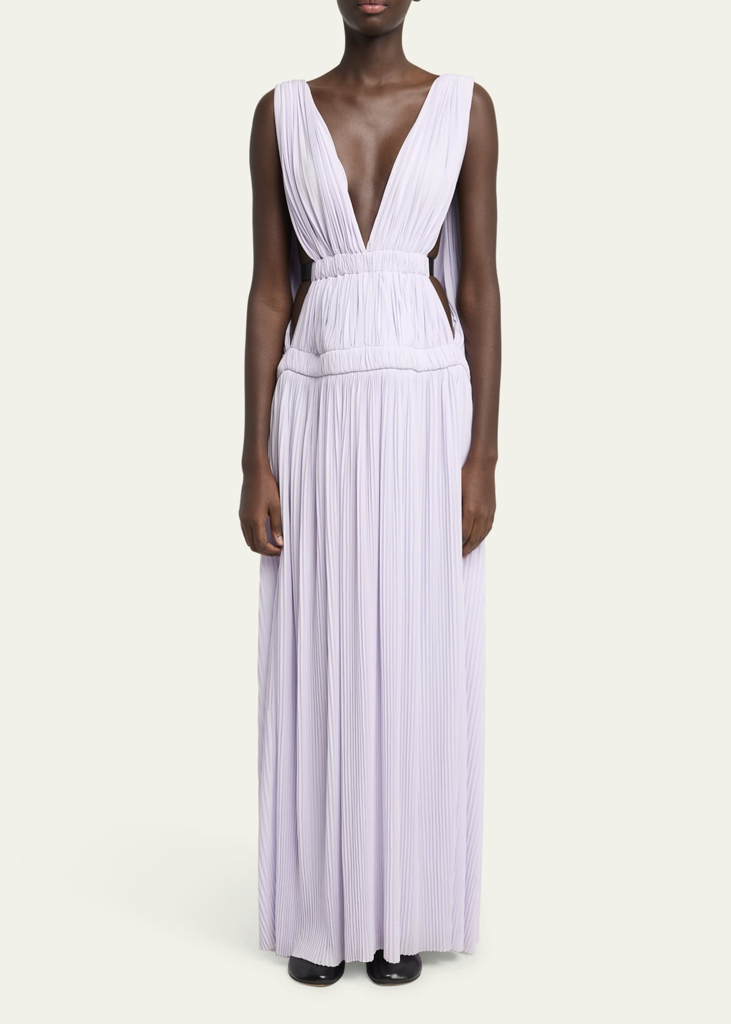 Proenza Schouler Serra Plunging Cutout Matte Jersey Gown Image 2 of 5