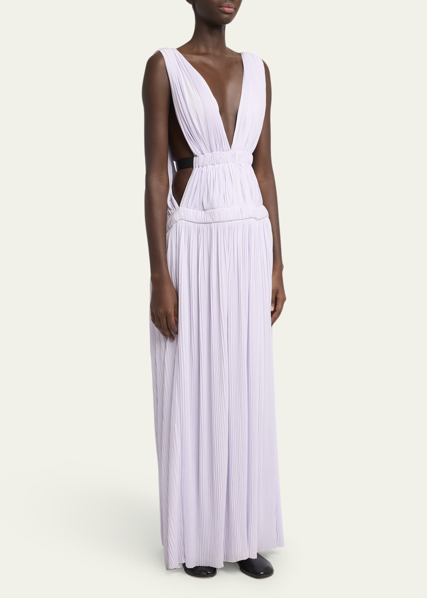 Proenza Schouler Serra Plunging Cutout Matte Jersey Gown Image 4 of 5