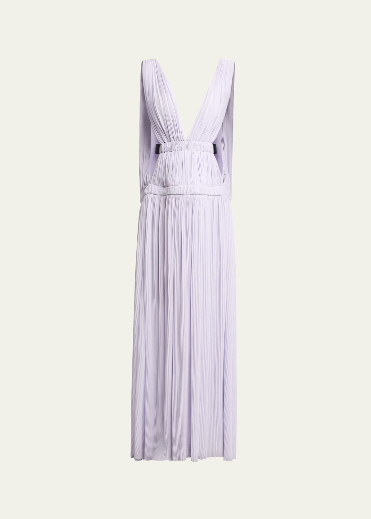 Proenza Schouler Serra Plunging Cutout Matte Jersey Gown Image 1 of 5