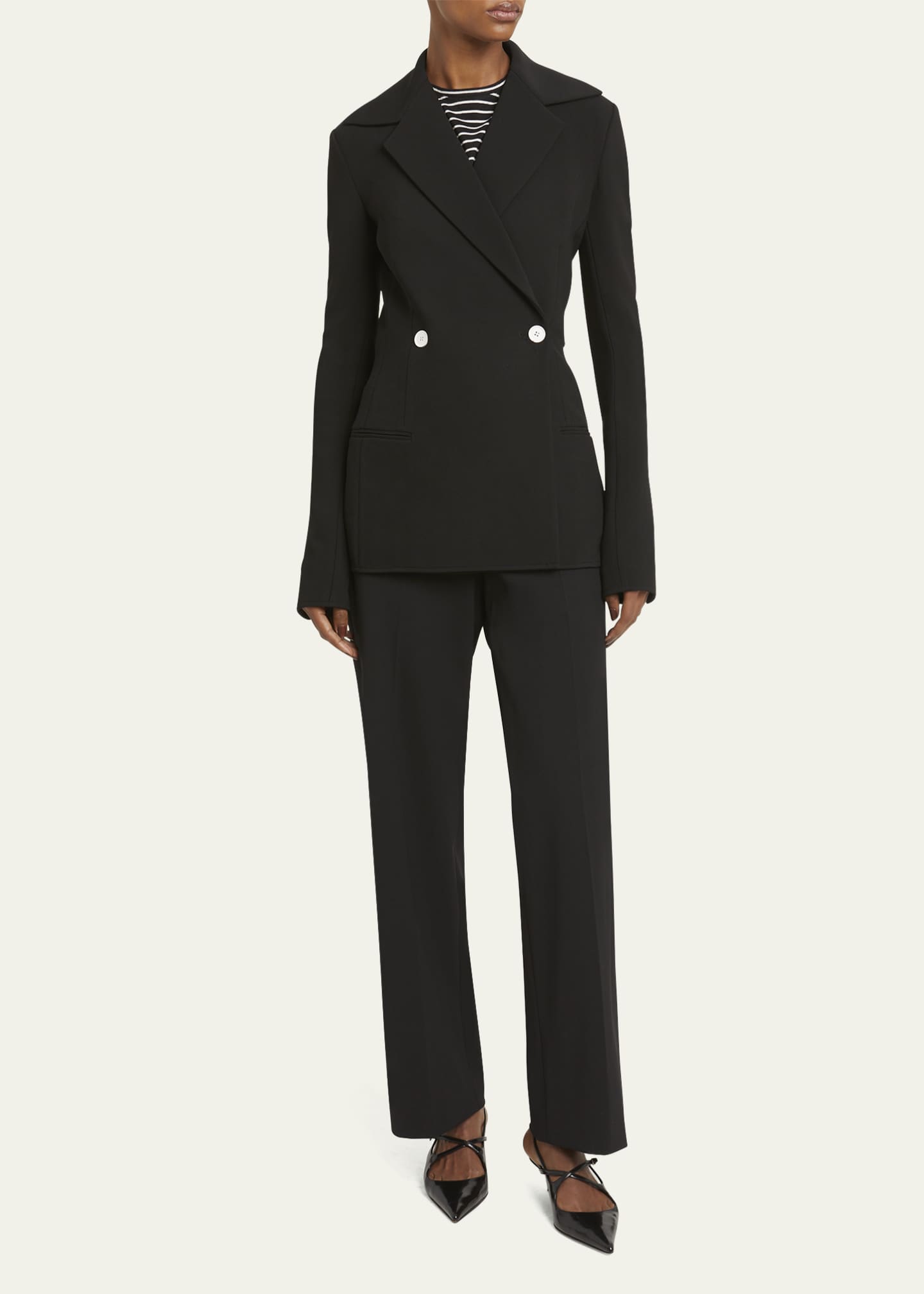 Marine Double Breasted Bi-Stretch Suiting Jacket - Thumbnail 2