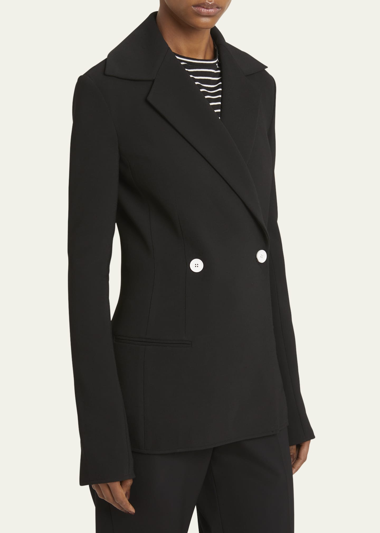 Marine Double Breasted Bi-Stretch Suiting Jacket - Thumbnail 4