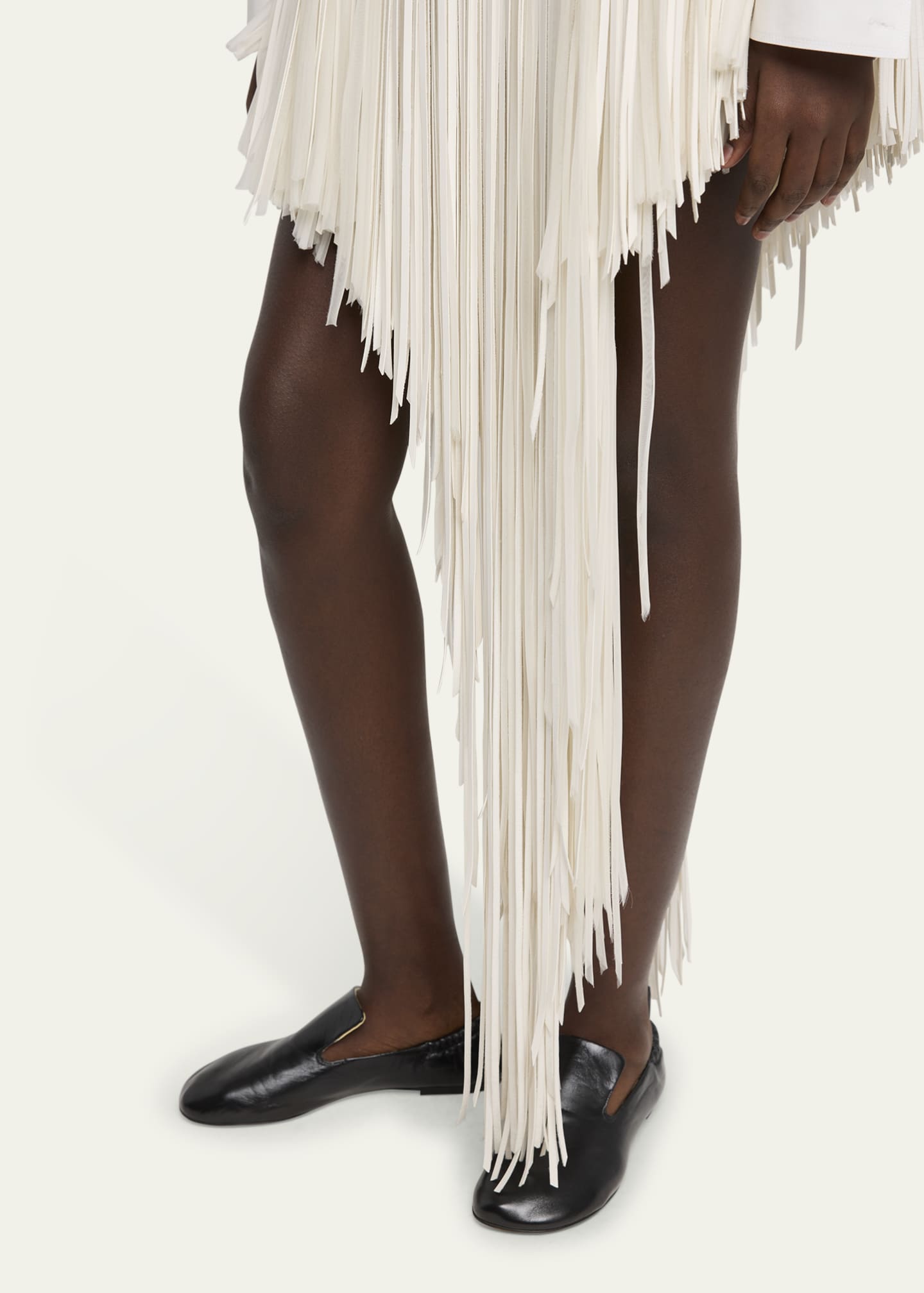Proenza Schouler Phia Asymmetric Faux Leather Fringe Skirt Image 5 of 5