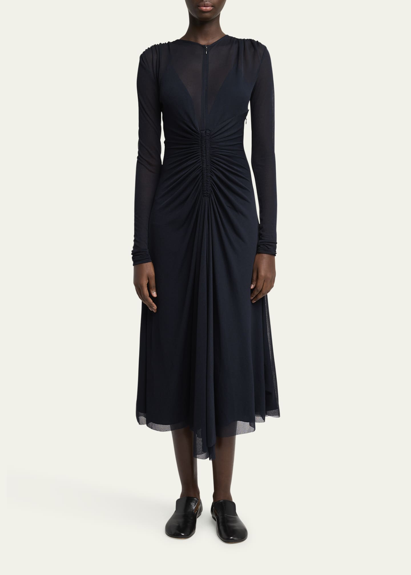Kerstin Ruched Crepe Jersey Midi Dress