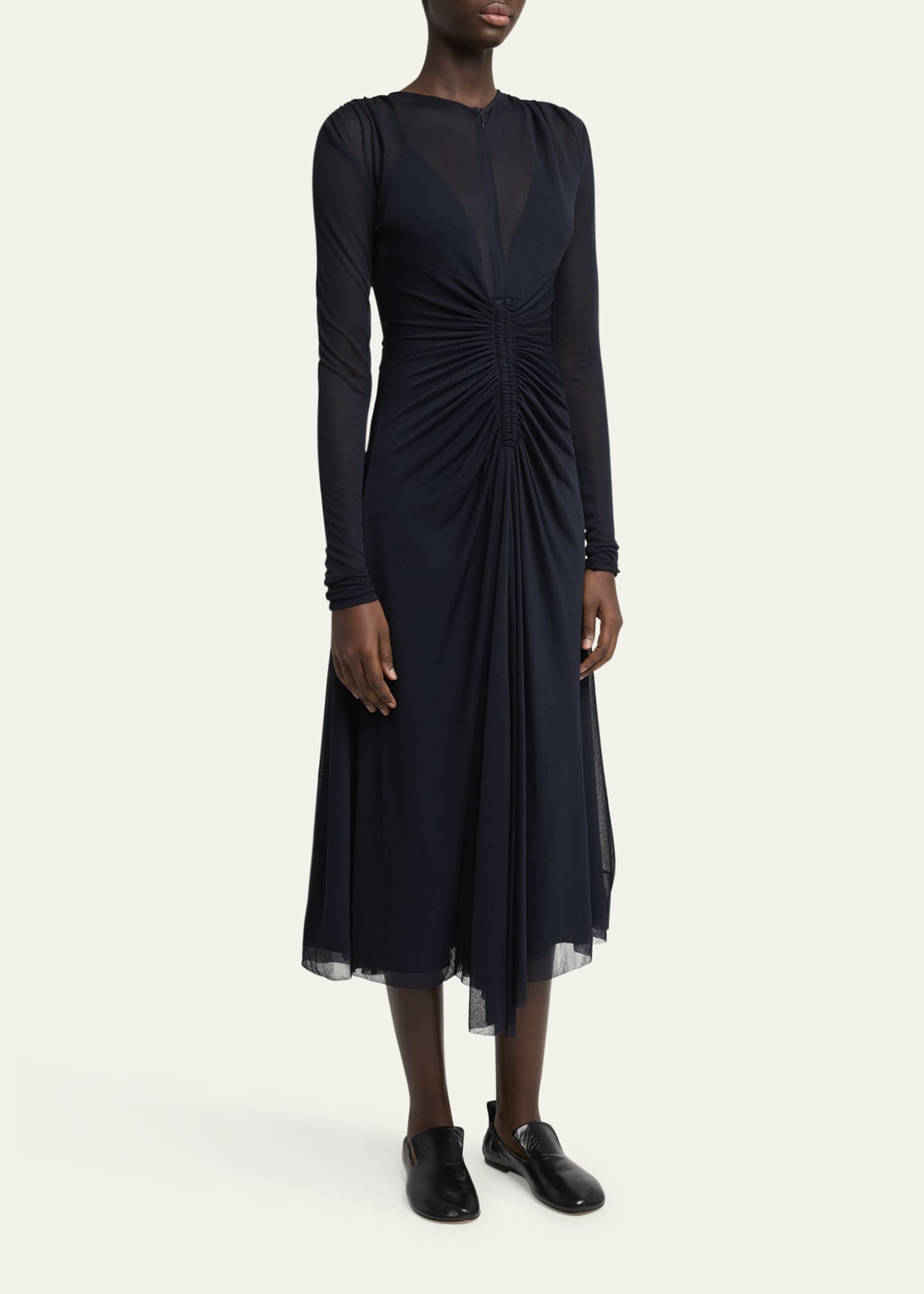 Kerstin Ruched Crepe Jersey Midi Dress