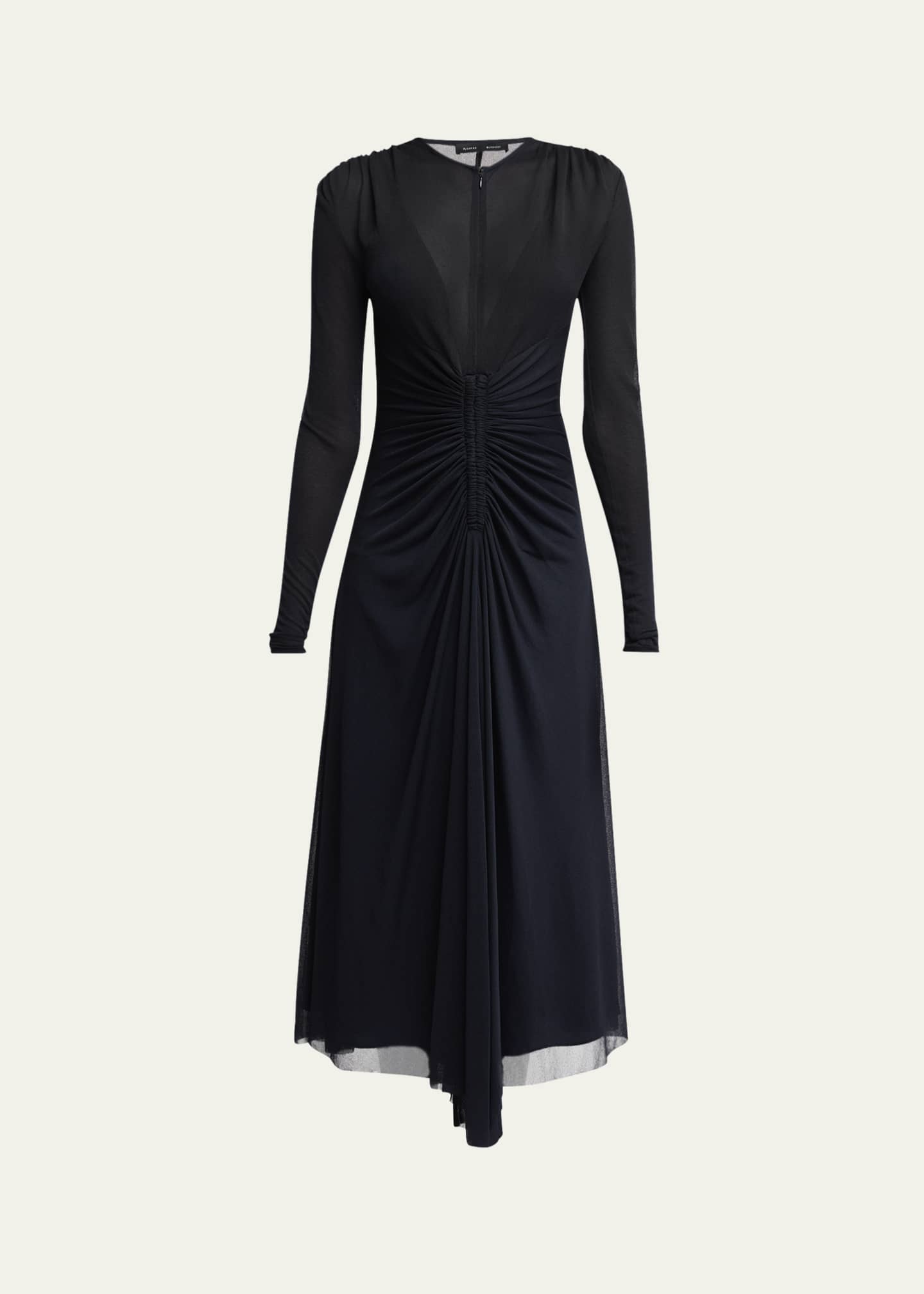 Proenza Schouler Kerstin Ruched Crepe Jersey Midi Dress Image 1 of 5