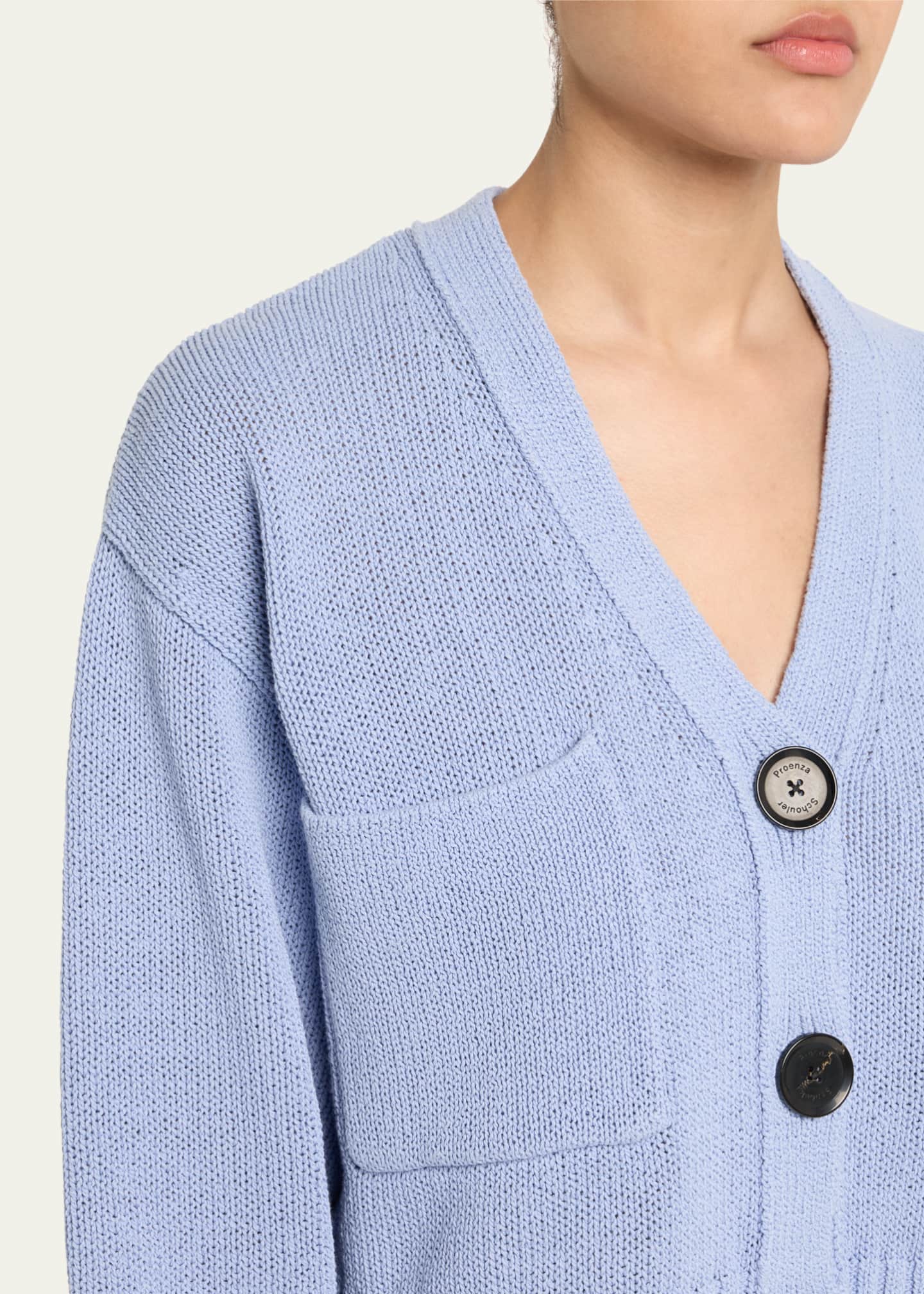 Proenza Schouler Sofia Cropped Cotton Knit Cardigan Image 5 of 5