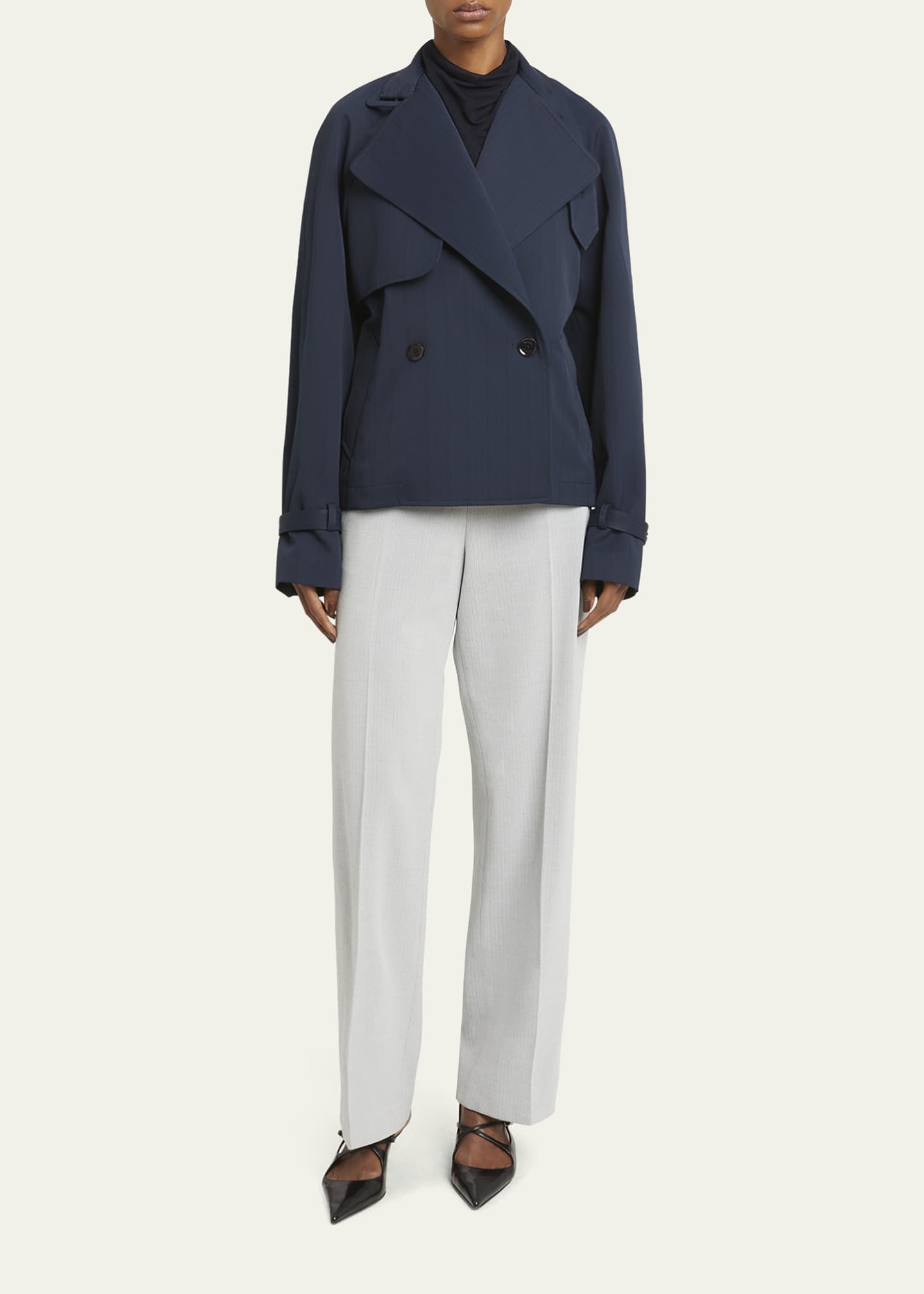 Larissa Technical Nylon Jacquard Short Jacket