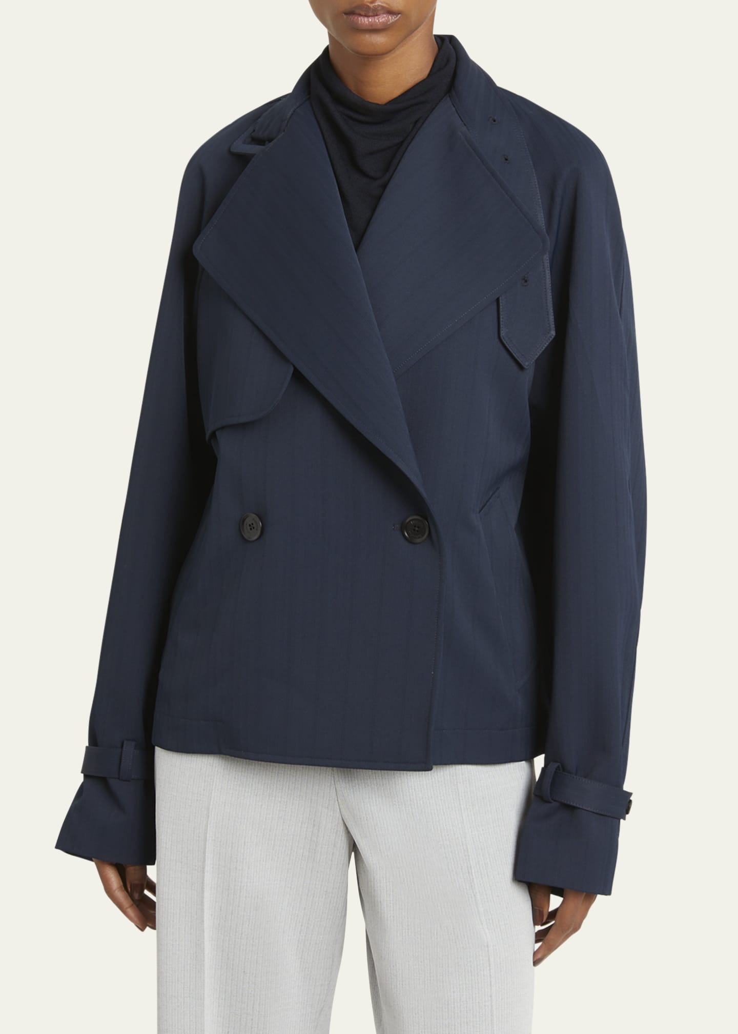 Larissa Technical Nylon Jacquard Short Jacket