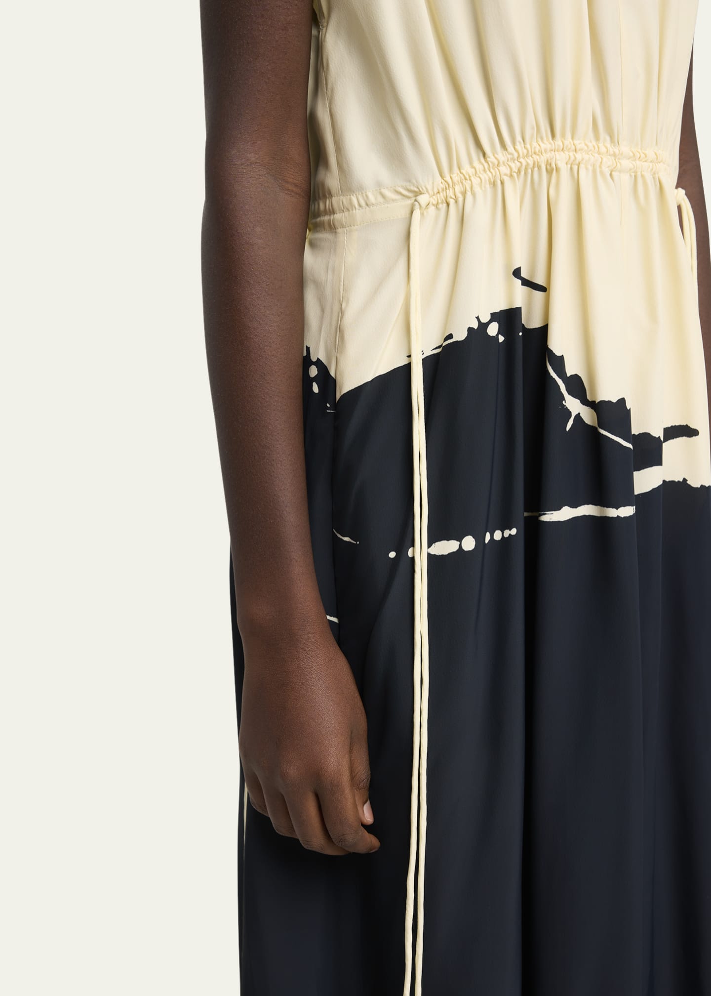 Proenza Schouler Ezra Printed Drawstring Midi Viscose Dress Image 5 of 5