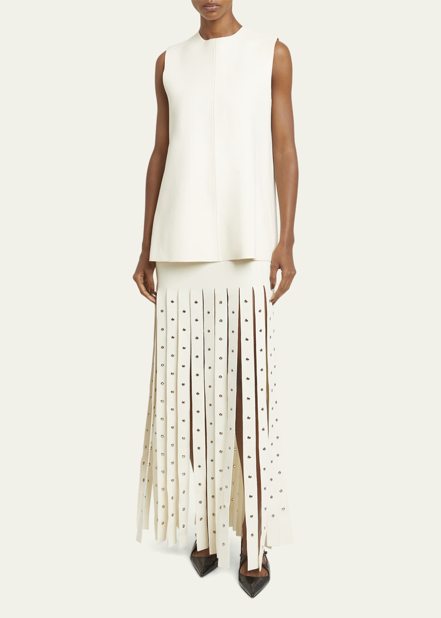 Proenza Schouler Noa Backless Buckled Textured Leather Top Image 2 of 5