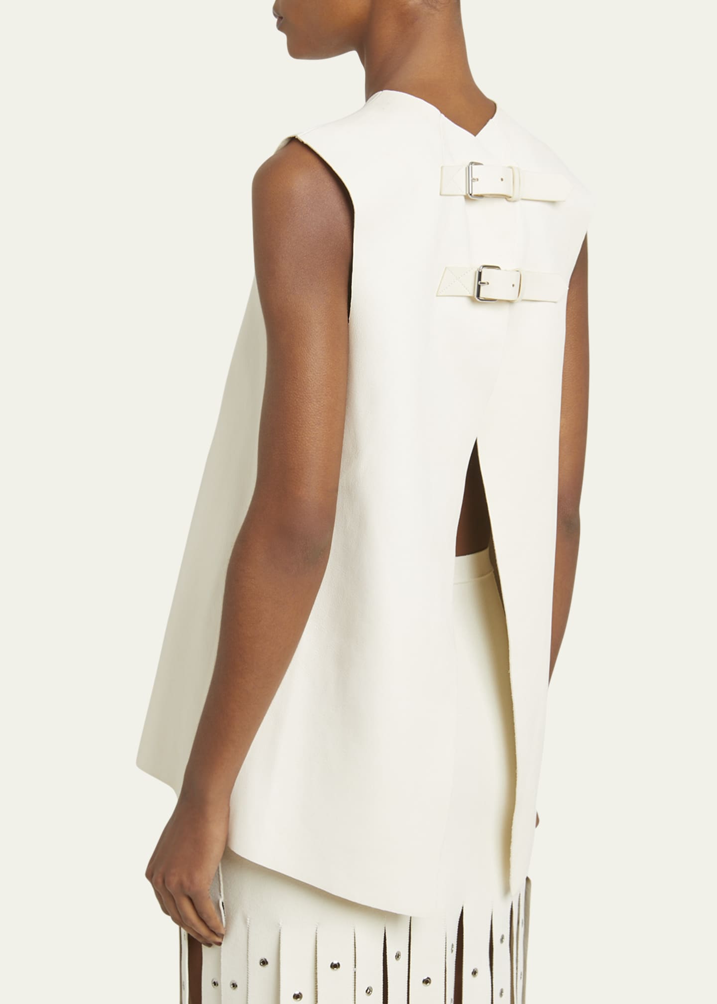 Proenza Schouler Noa Backless Buckled Textured Leather Top Image 3 of 5