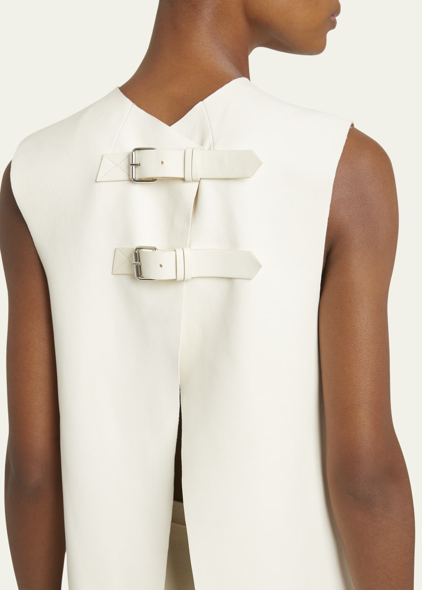 Proenza Schouler Noa Backless Buckled Textured Leather Top Image 5 of 5
