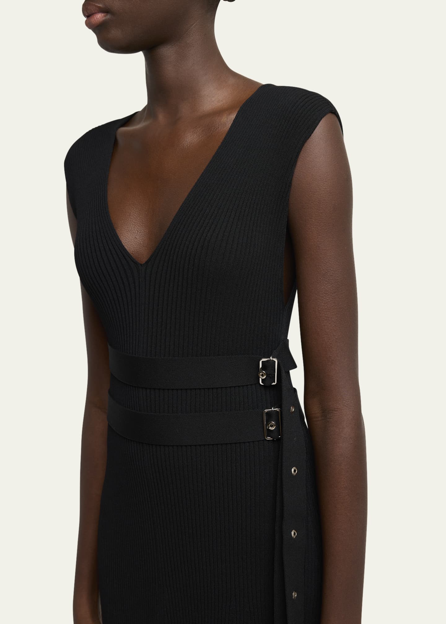 Proenza Schouler Madeline Rib-Knit Belted Midi Dress Image 5 of 5
