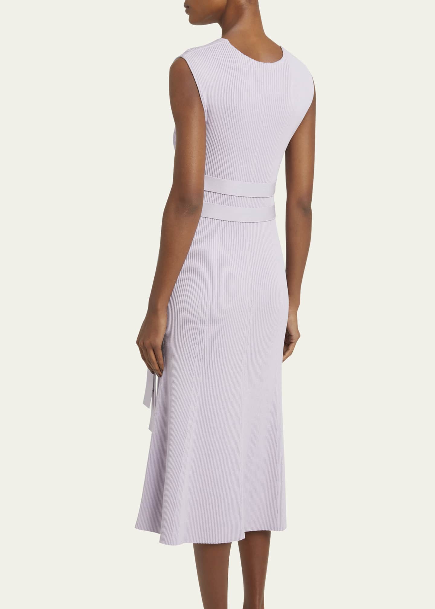 Proenza Schouler Madeline Rib-Knit Belted Midi Dress Image 3 of 5