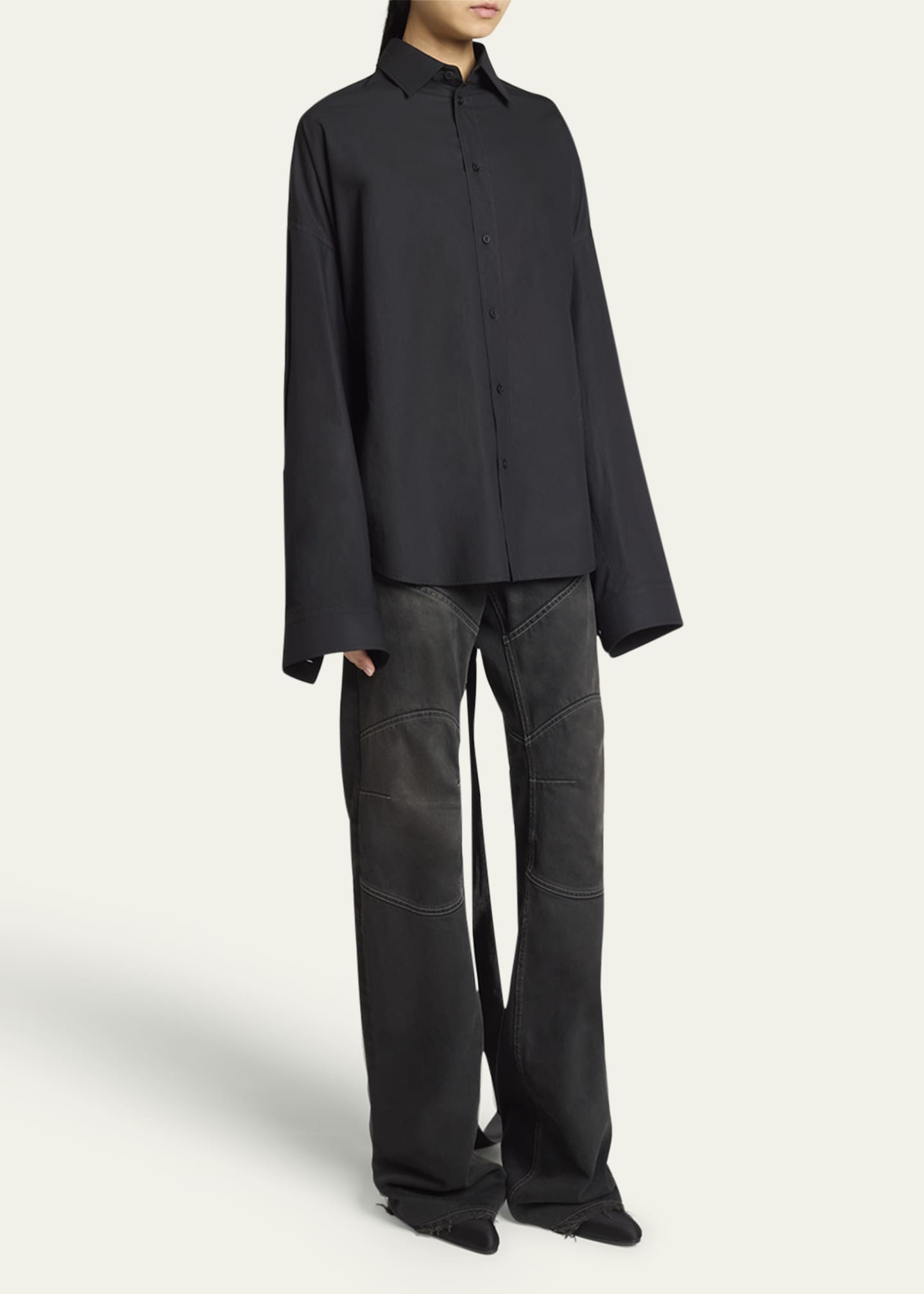 Balenciaga Lace-Up Button-Down Shirt Image 4 of 5