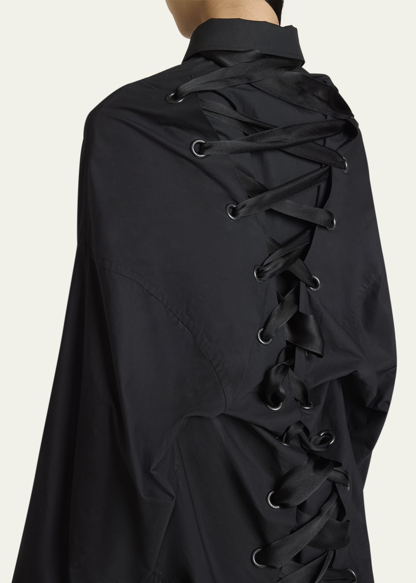 Balenciaga Lace-Up Button-Down Shirt Image 5 of 5