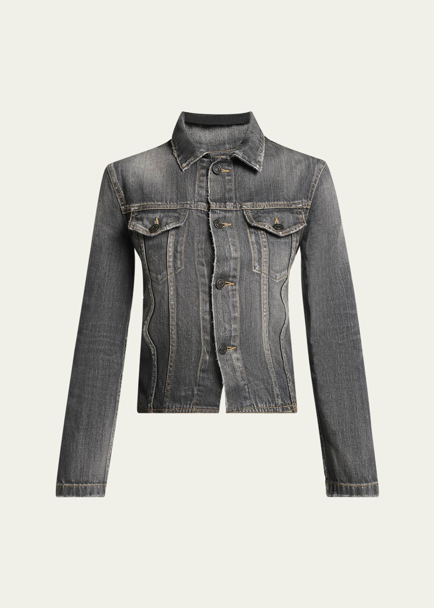 Balenciaga Lace-Up Denim Jacket Image 1 of 5