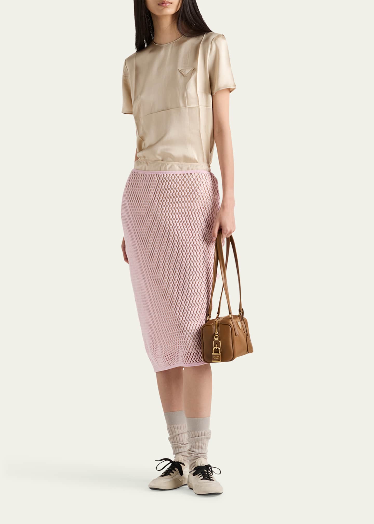 Prada Open Weave Midi Skirt - Bergdorf Goodman