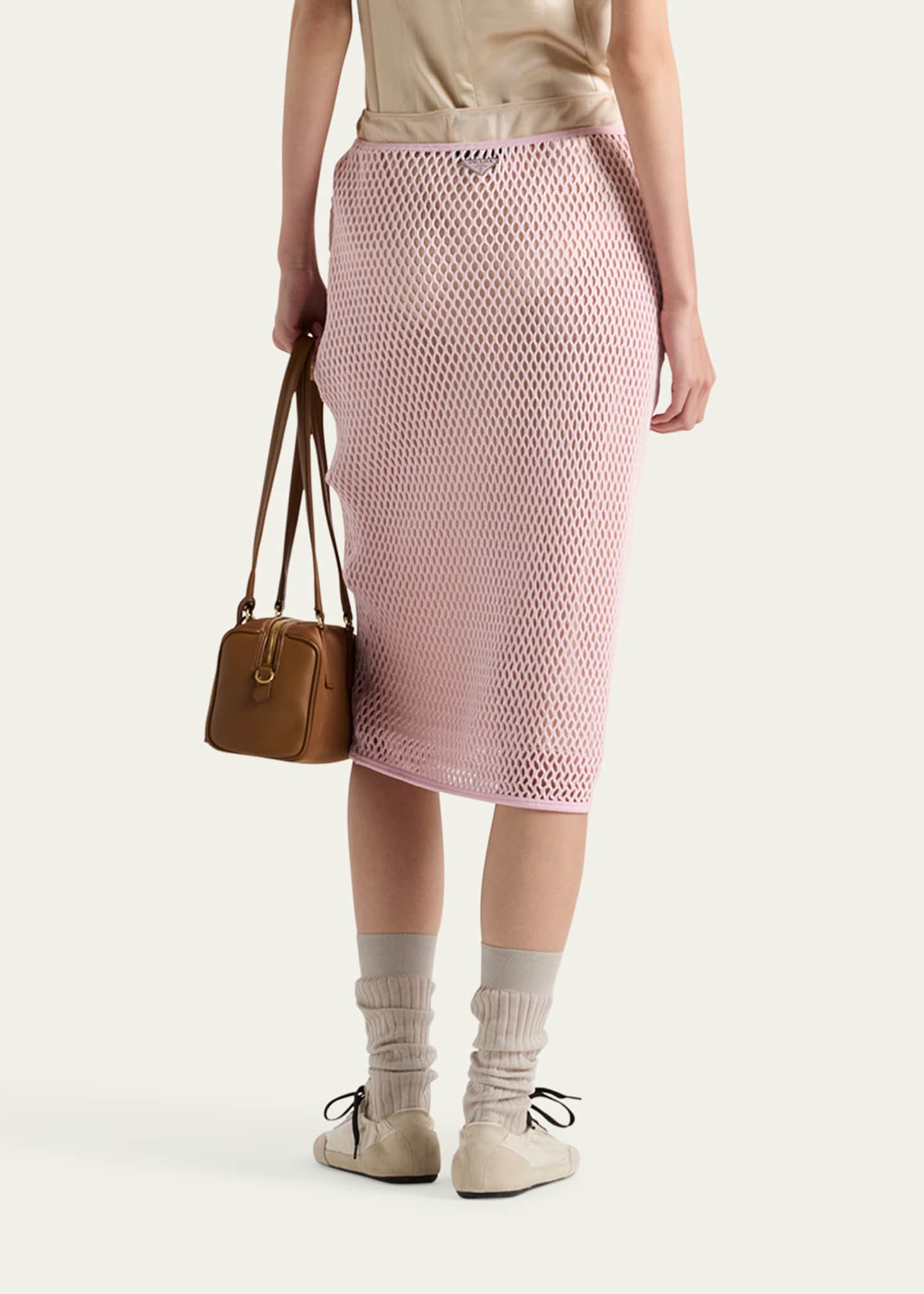 Prada Open Weave Midi Skirt - Bergdorf Goodman