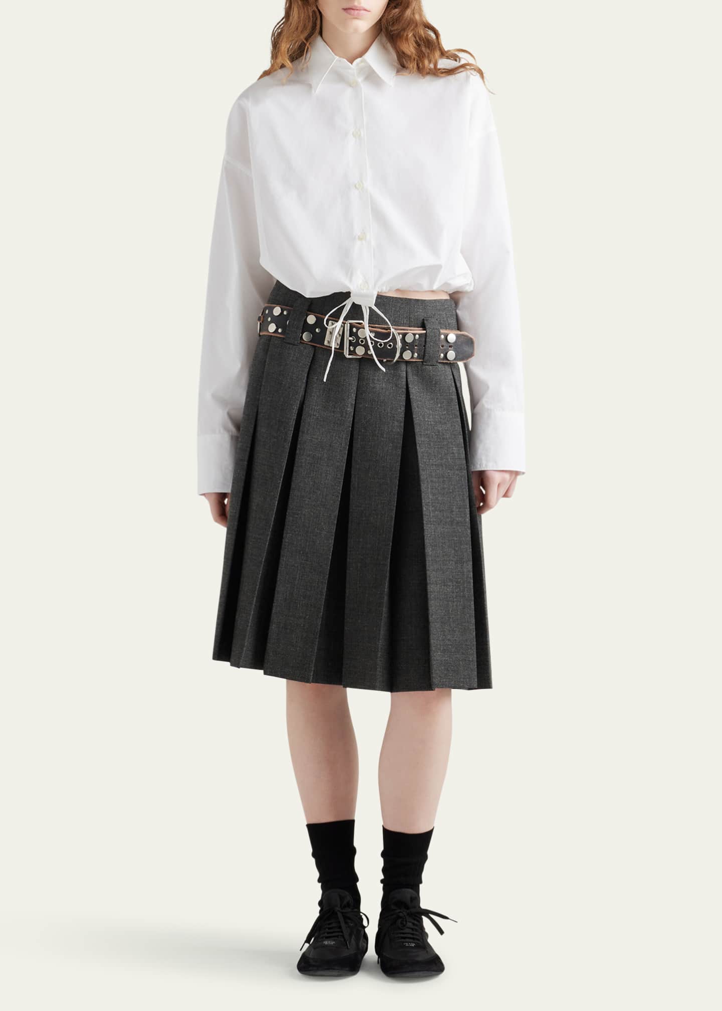 Prada Drawstring Poplin Shirt Image 2 of 4