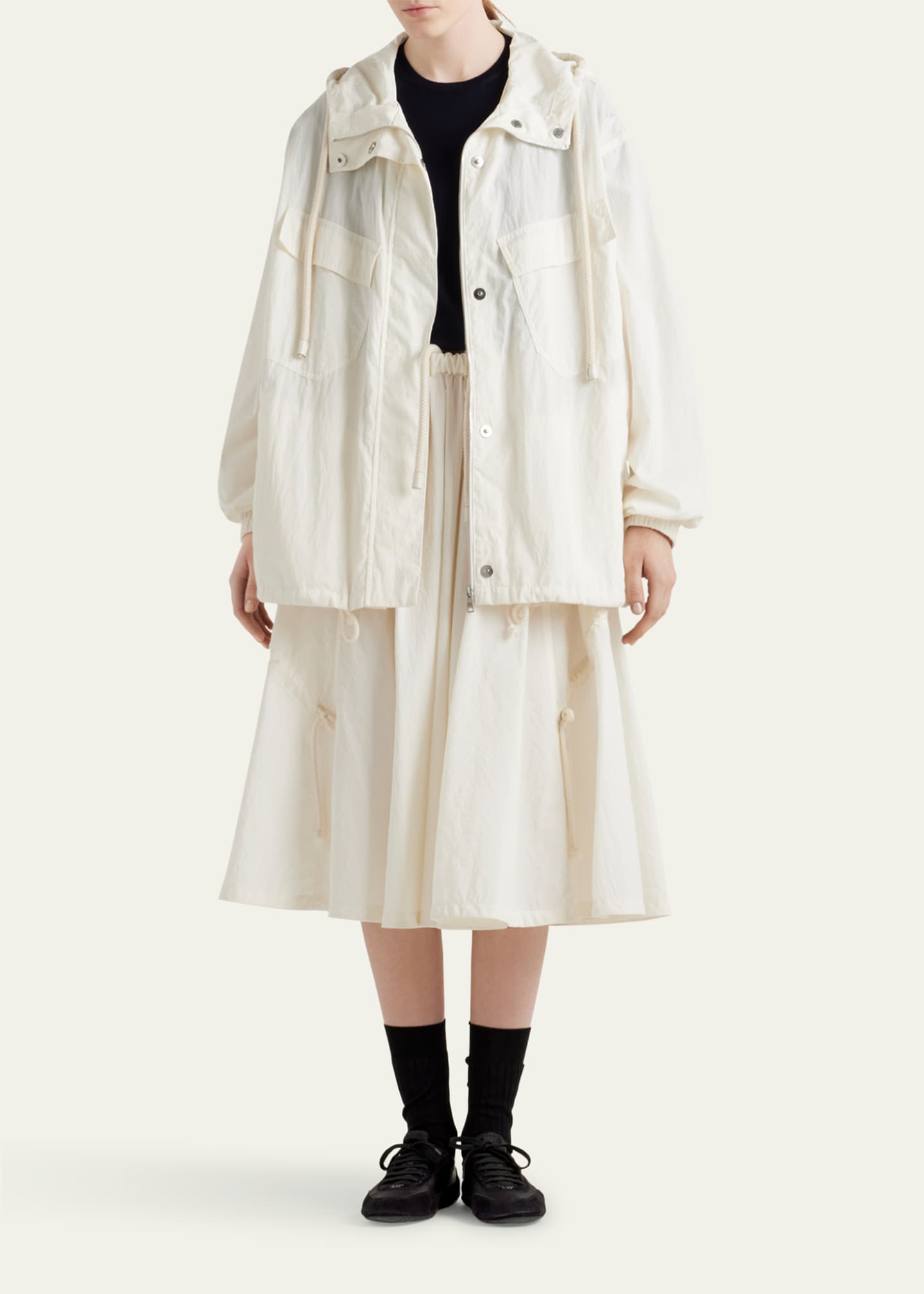 Prada Full Cargo Drawstring Midi Skirt Image 2 of 5