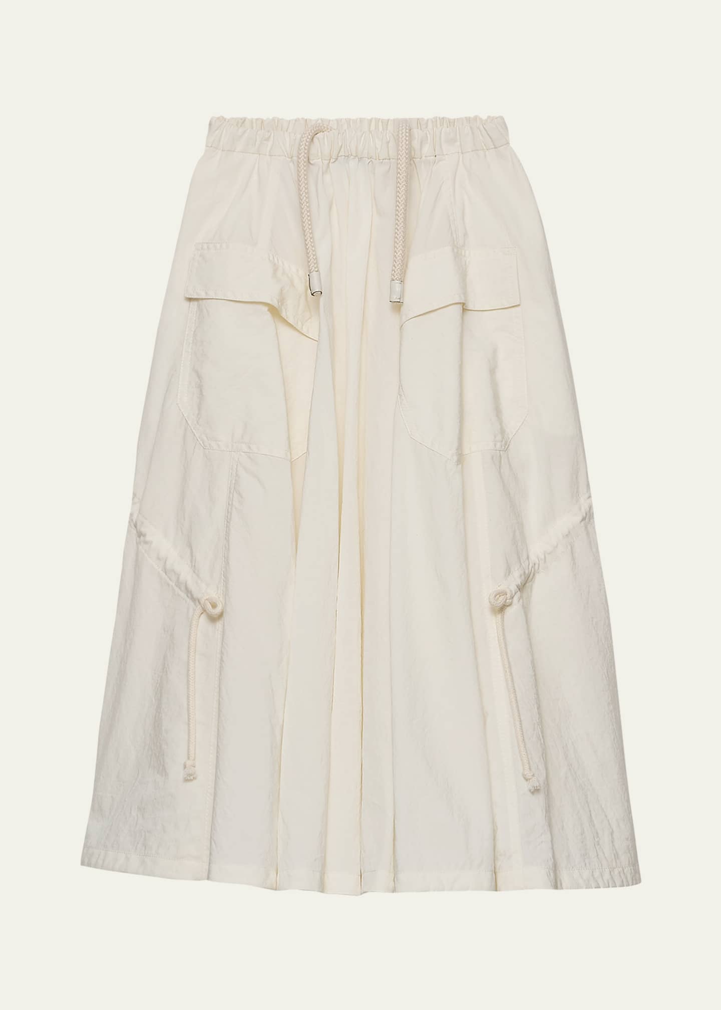 Prada Full Cargo Drawstring Midi Skirt Image 1 of 5