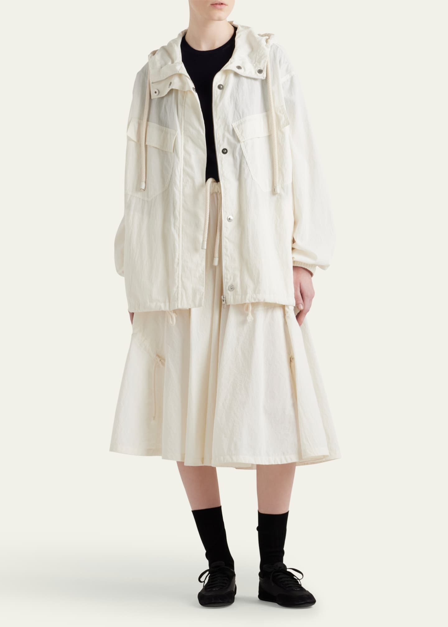 Prada Utility Oversized Hooded Drawstring Jacket Image 2 of 4