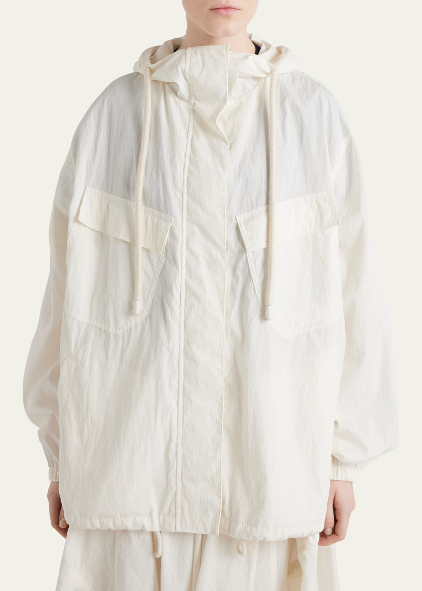 Prada Utility Oversized Hooded Drawstring Jacket Image 4 of 4