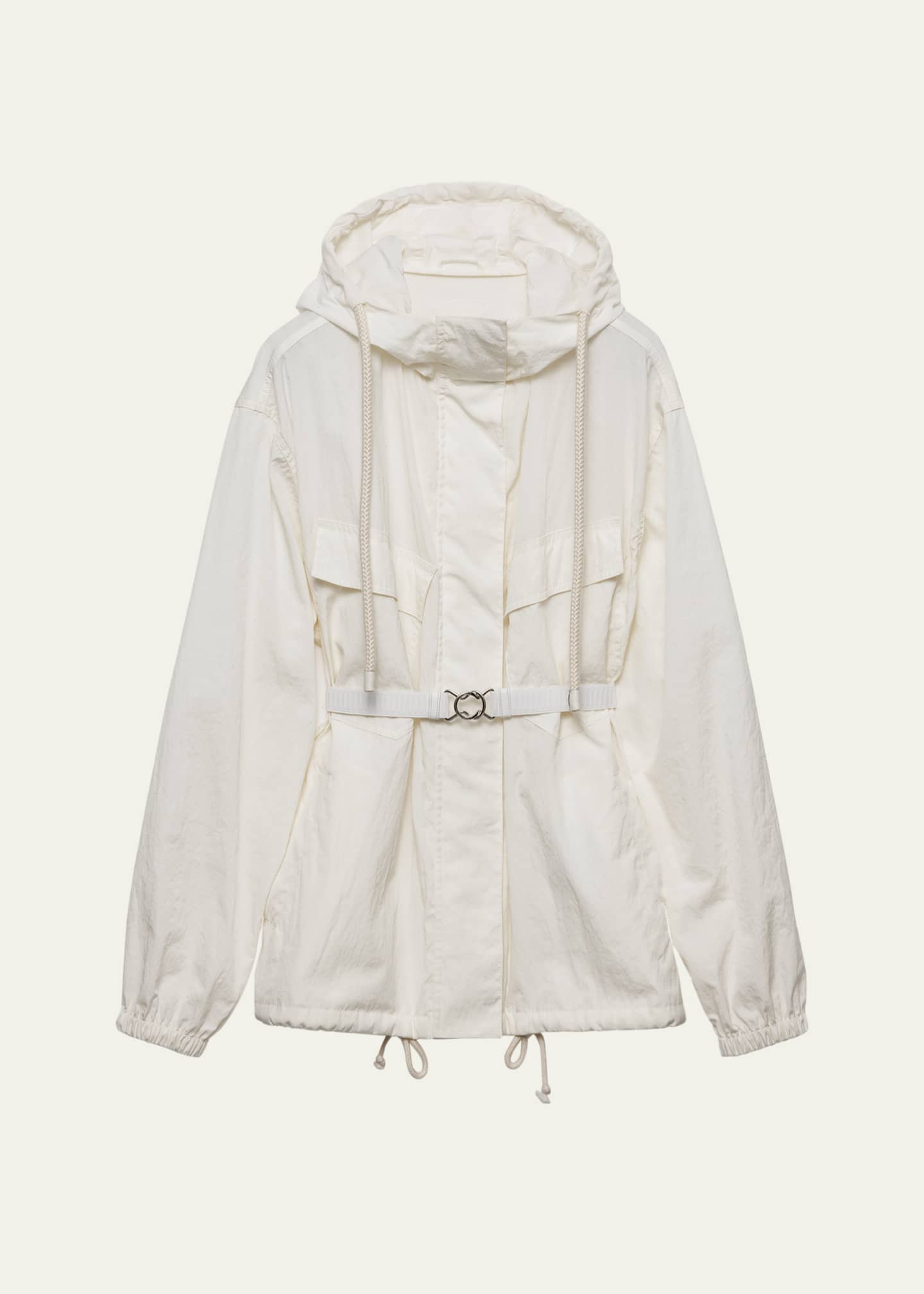Prada Utility Oversized Hooded Drawstring Jacket Image 1 of 4