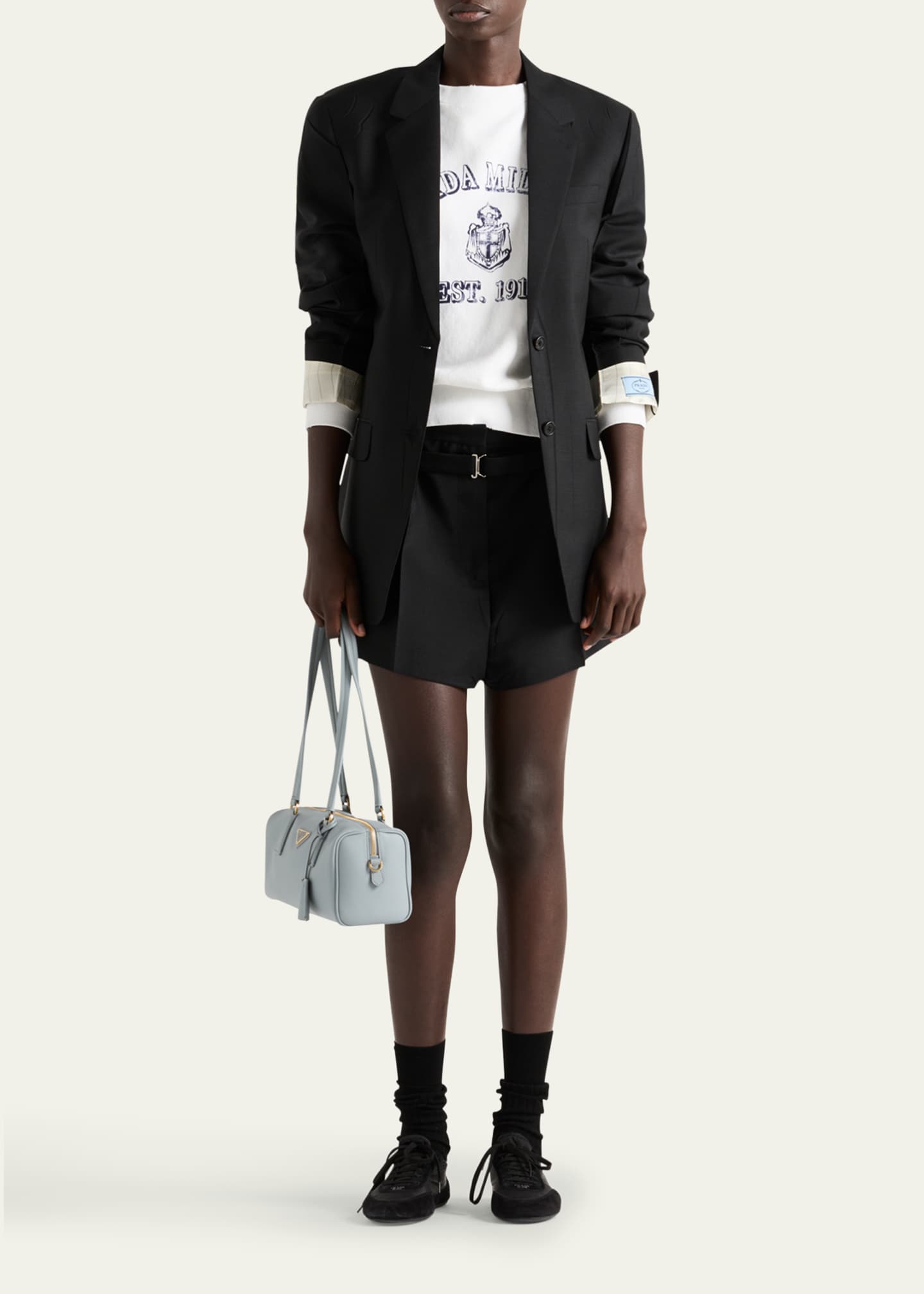 Prada Turn-up Cuff Kid Mohair Blazer Image 2 of 4
