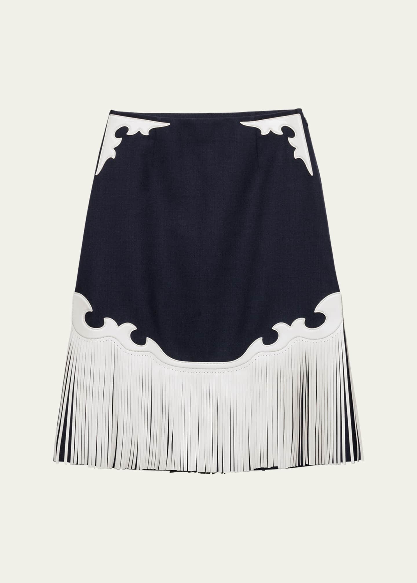 Prada Western Leather Fringe Skirt Image 1 of 4