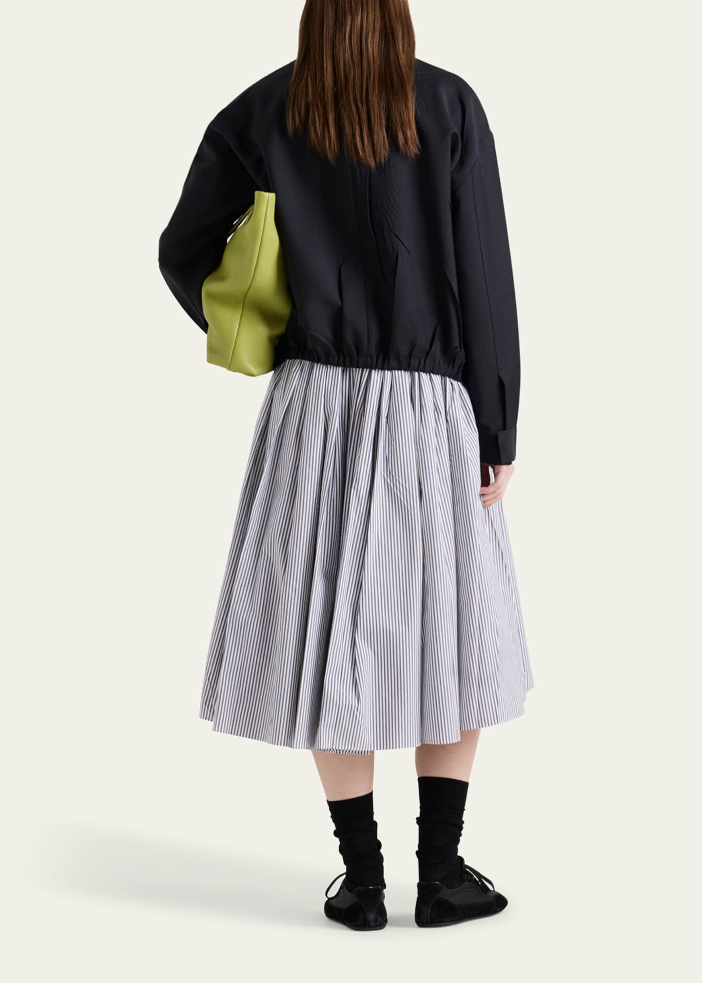スカート PRADA Striped wool skirt Prada Striped A-Line Full Skirt - Bergdorf Goodman