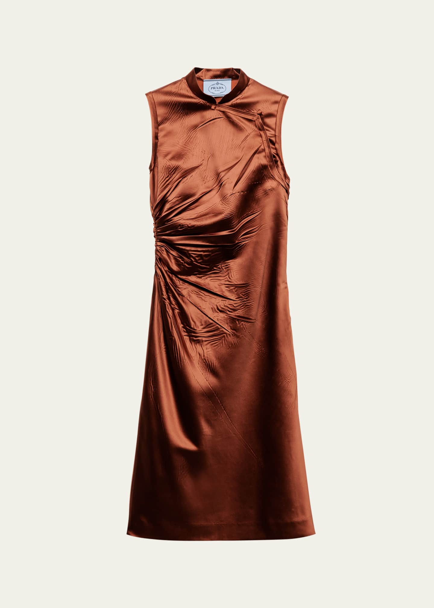 Prada Ruched Satin Silk Dress Image 1 of 4